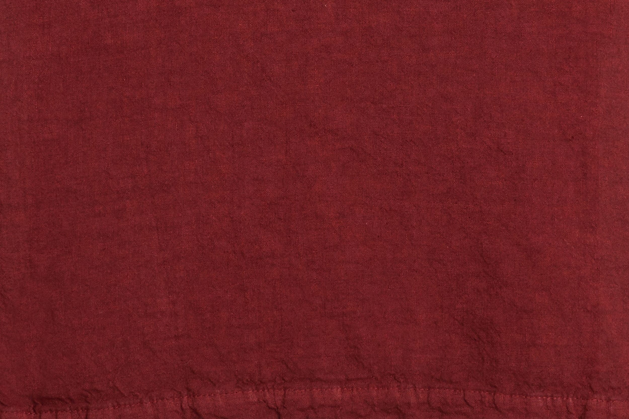 Runner da tavola in 100% puro lino lavato delavè stone washed morbido resistente elegante made in italy BORDEAUX - Vanita di raso