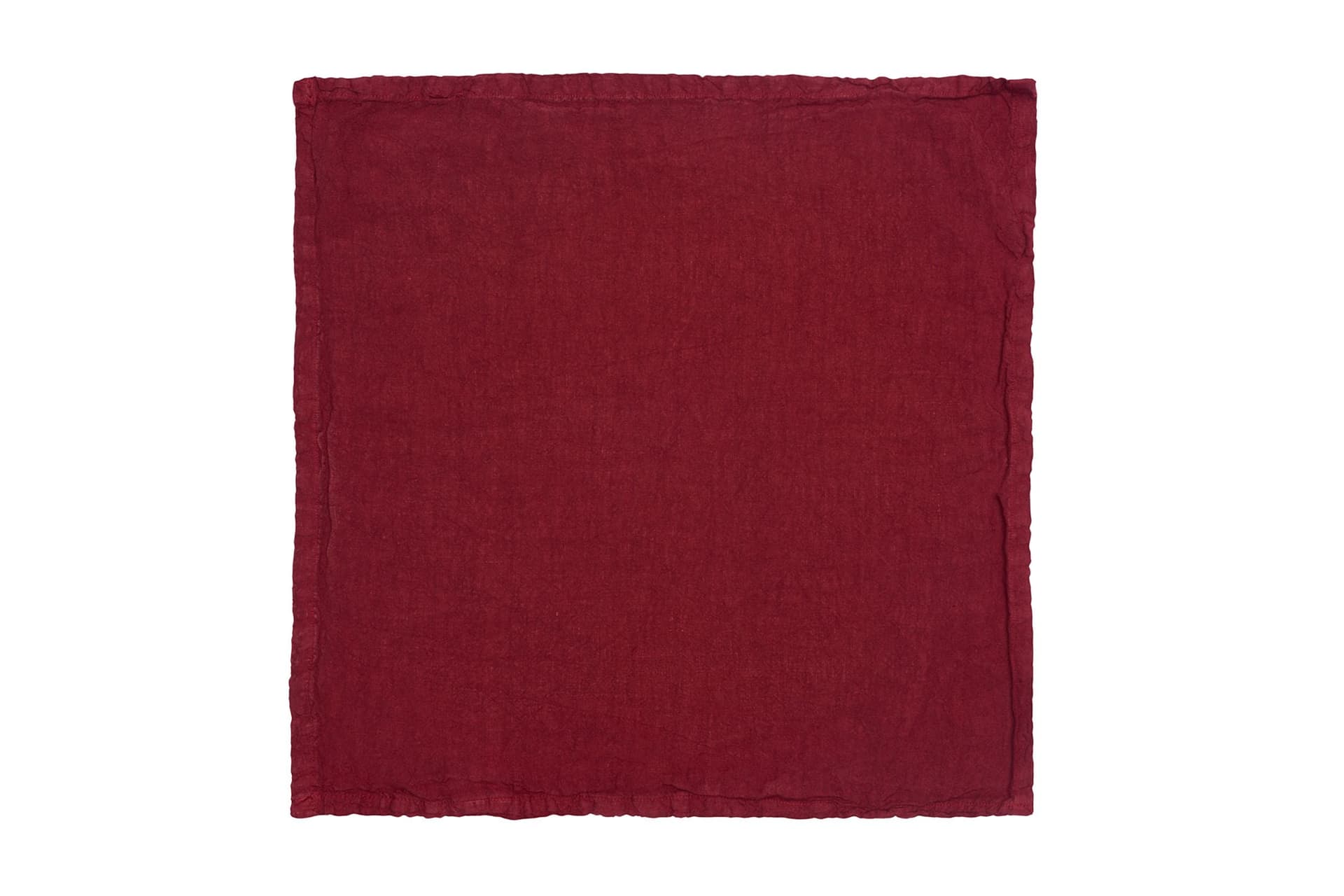 Set di 6 tovaglioli da tavola 45 X 45 CM in 100% puro lino lavato delavè stone washed morbido resistente elegante made in italy BORDEAUX - Vanita di raso