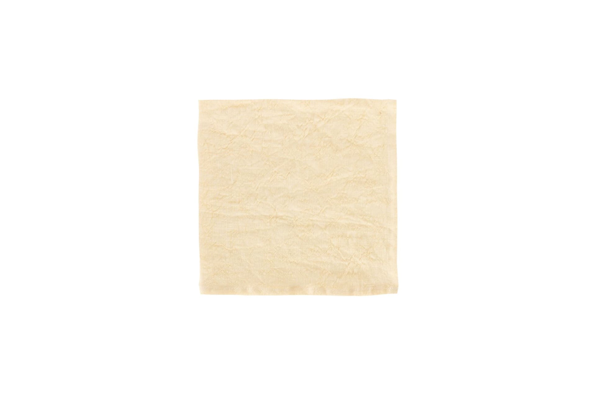 Set di 6 tovaglioli da tavola 45 X 45 CM in 100% puro lino lavato delavè stone washed morbido resistente elegante made in italy GIALLO PASTELLO - Vanita di raso
