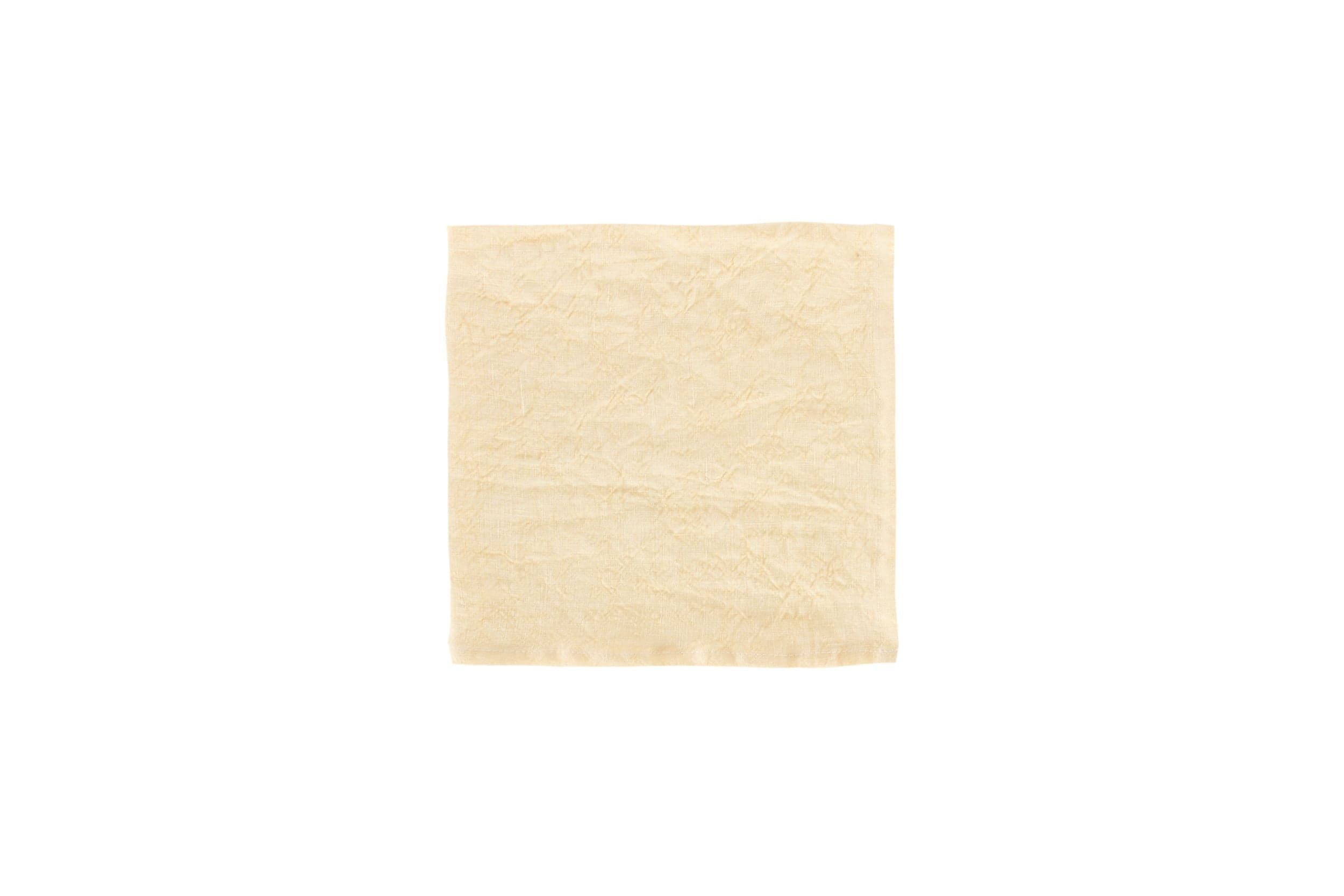 Set di 6 tovaglioli da tavola 45 X 45 CM in 100% puro lino lavato delavè stone washed morbido resistente elegante made in italy GIALLO PASTELLO - Vanita di raso
