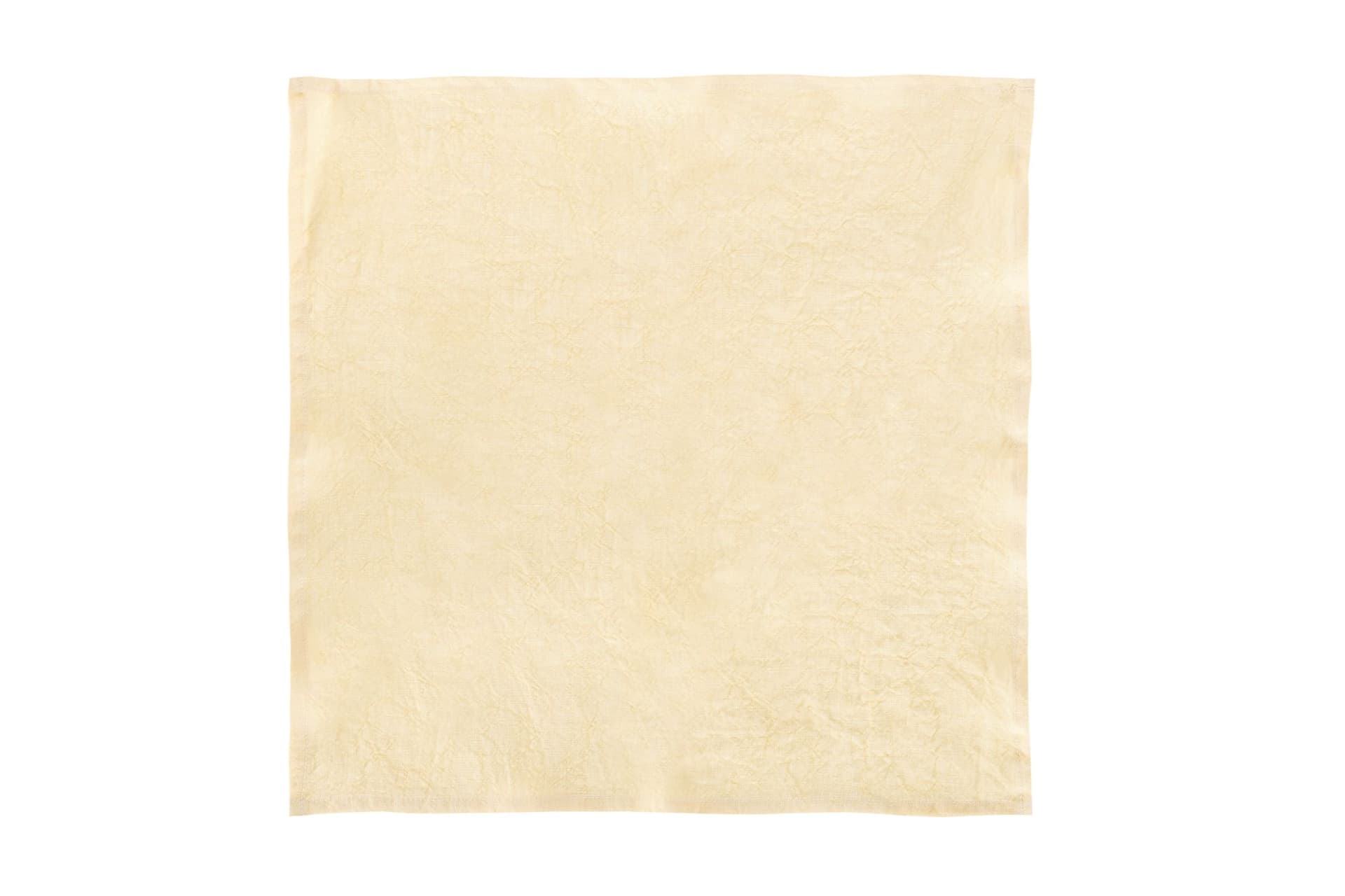 Set di 6 tovaglioli da tavola 45 X 45 CM in 100% puro lino lavato delavè stone washed morbido resistente elegante made in italy GIALLO PASTELLO - Vanita di raso
