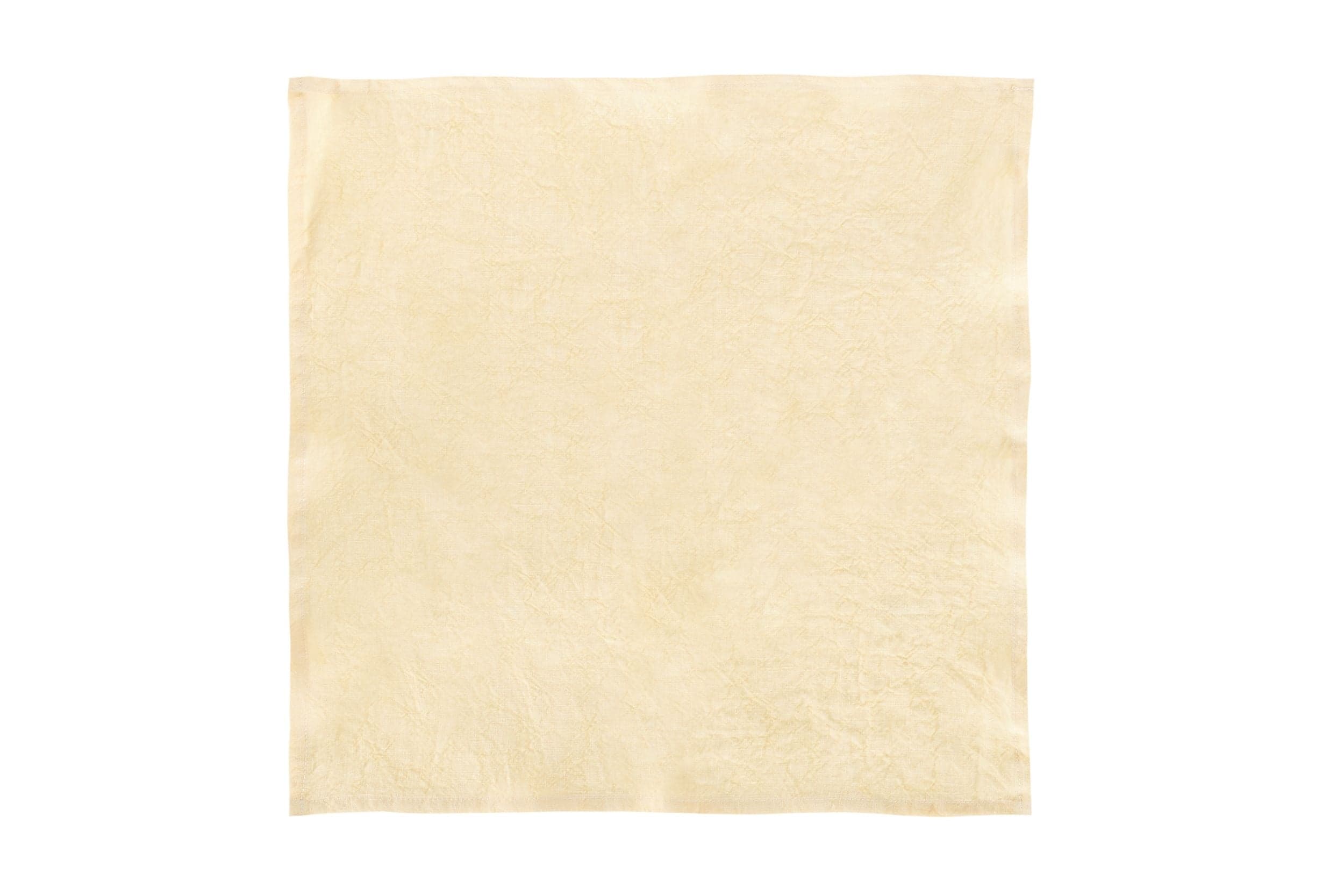 Set di 6 tovaglioli da tavola 45 X 45 CM in 100% puro lino lavato delavè stone washed morbido resistente elegante made in italy GIALLO PASTELLO - Vanita di raso