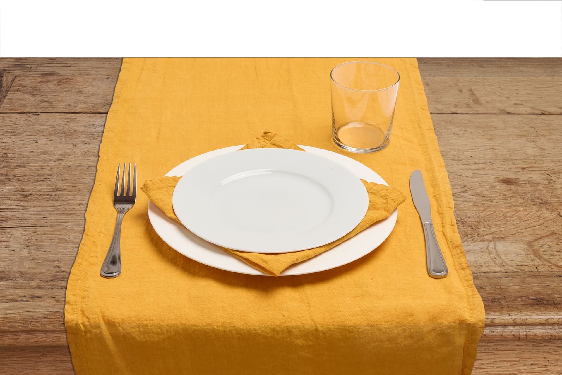 Runner da tavola in 100% puro lino lavato delavè stone washed morbido resistente elegante made in italy OCRA - Vanita di raso