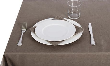 Tovaglia da tavola in 100% puro lino lavato delavè stone washed morbido resistente elegante made in italy  TORTORA - Vanita di raso