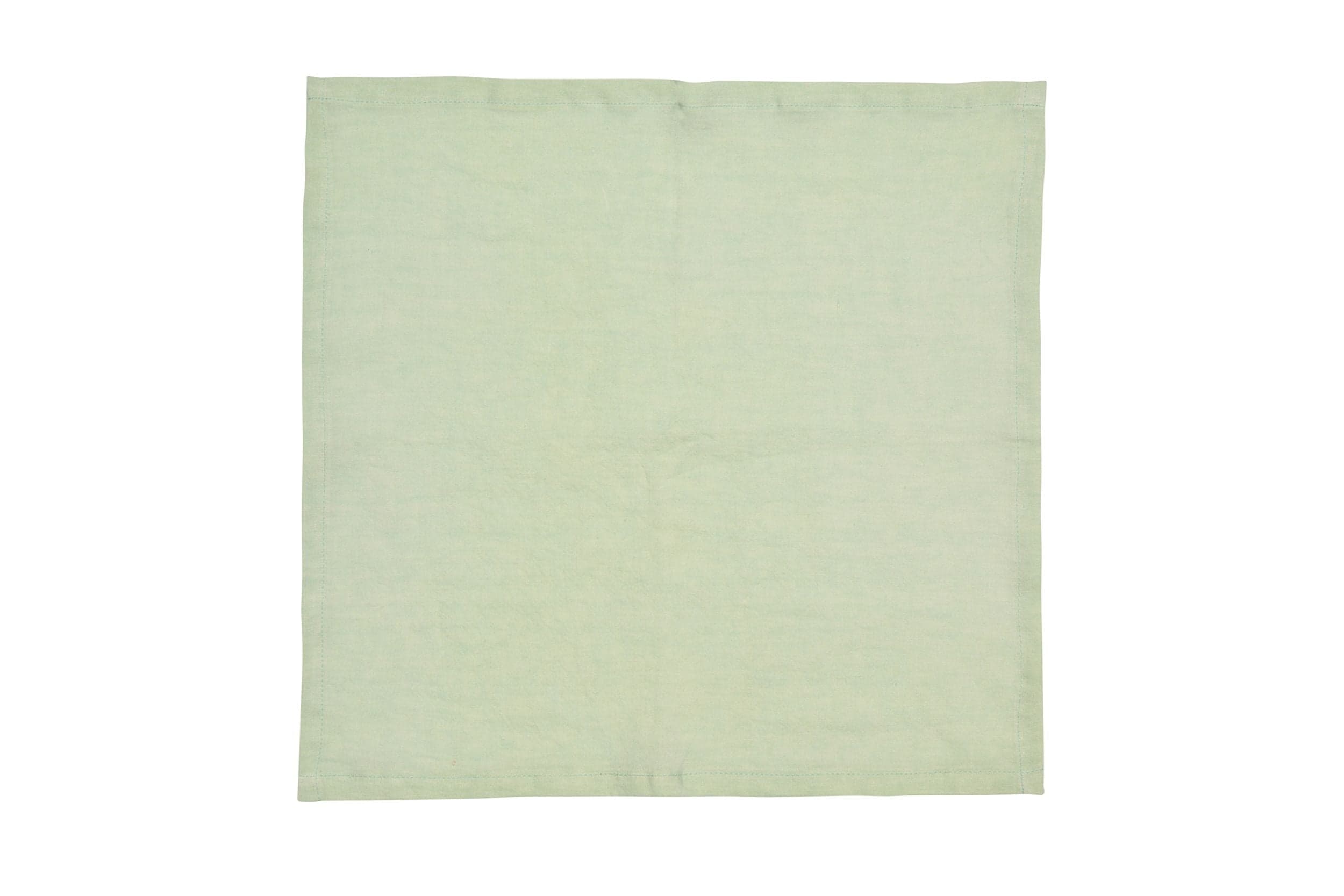 Set di 6 tovaglioli da tavola 45 X 45 CM in 100% puro lino lavato delavè stone washed morbido resistente elegante made in italy VERDE MENTA - Vanita di raso
