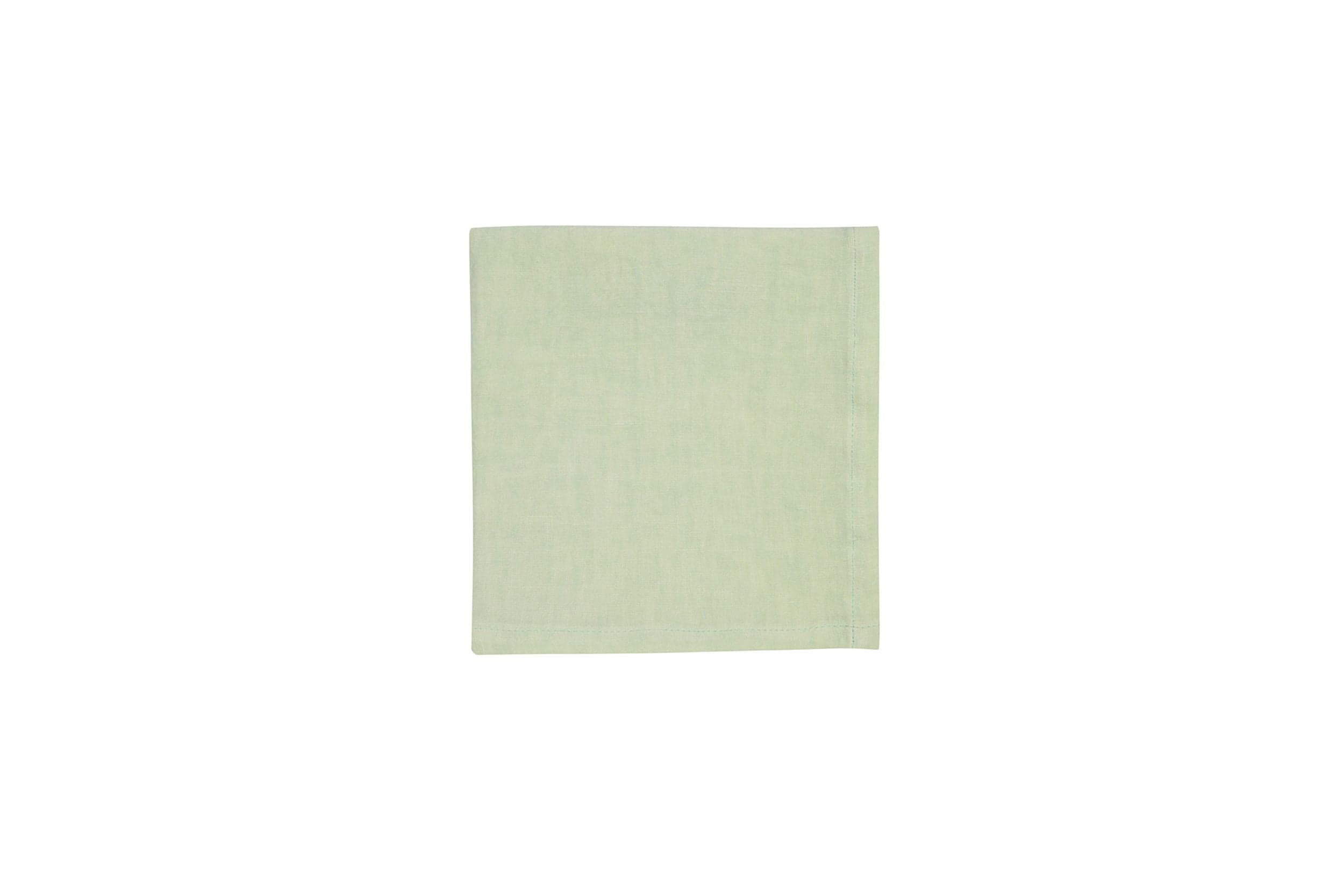 Set di 6 tovaglioli da tavola 45 X 45 CM in 100% puro lino lavato delavè stone washed morbido resistente elegante made in italy VERDE MENTA - Vanita di raso