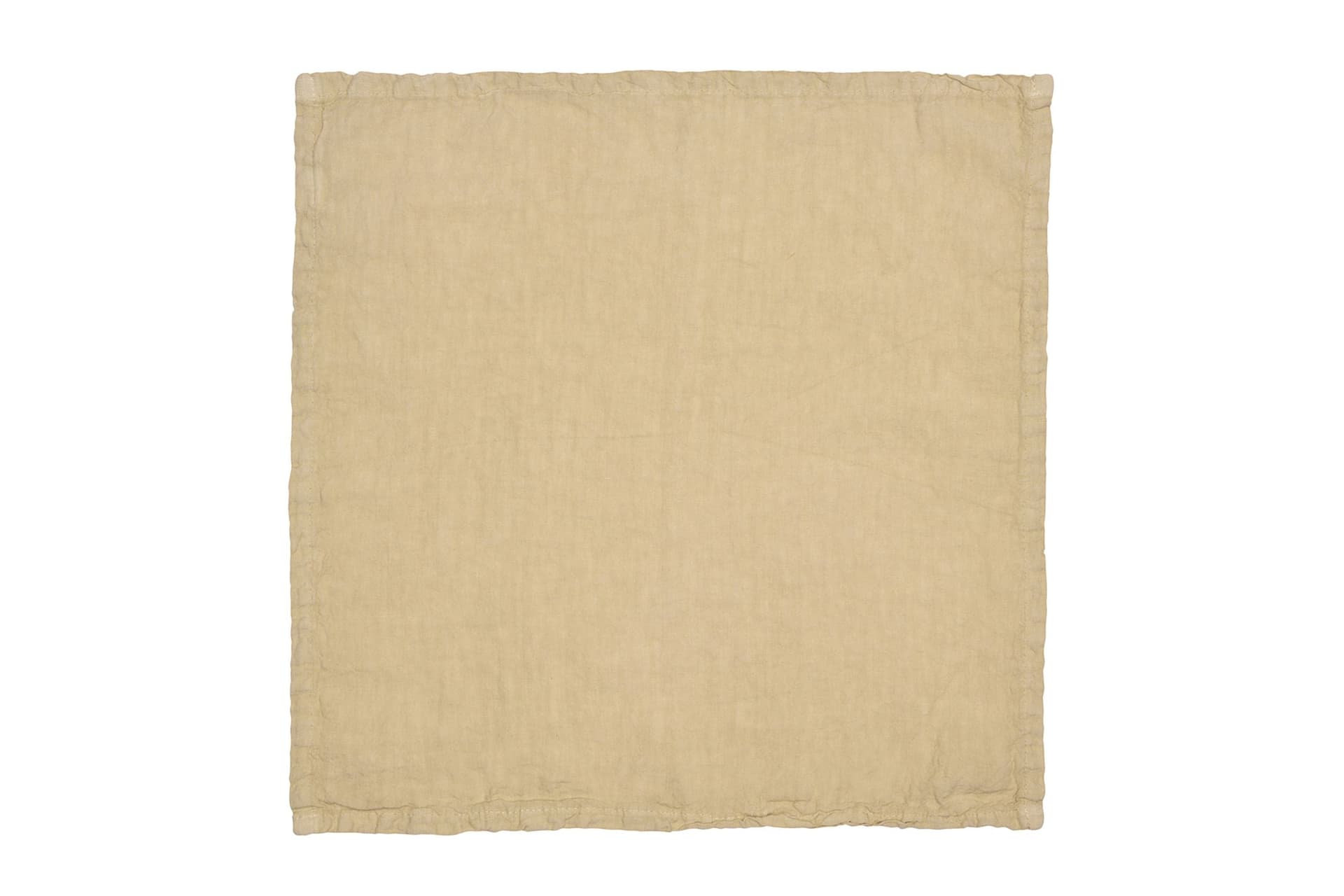 Set di 6 tovaglioli da tavola 45 X 45 CM in 100% puro lino lavato delavè stone washed morbido resistente elegante made in italy SABBIA - Vanita di raso