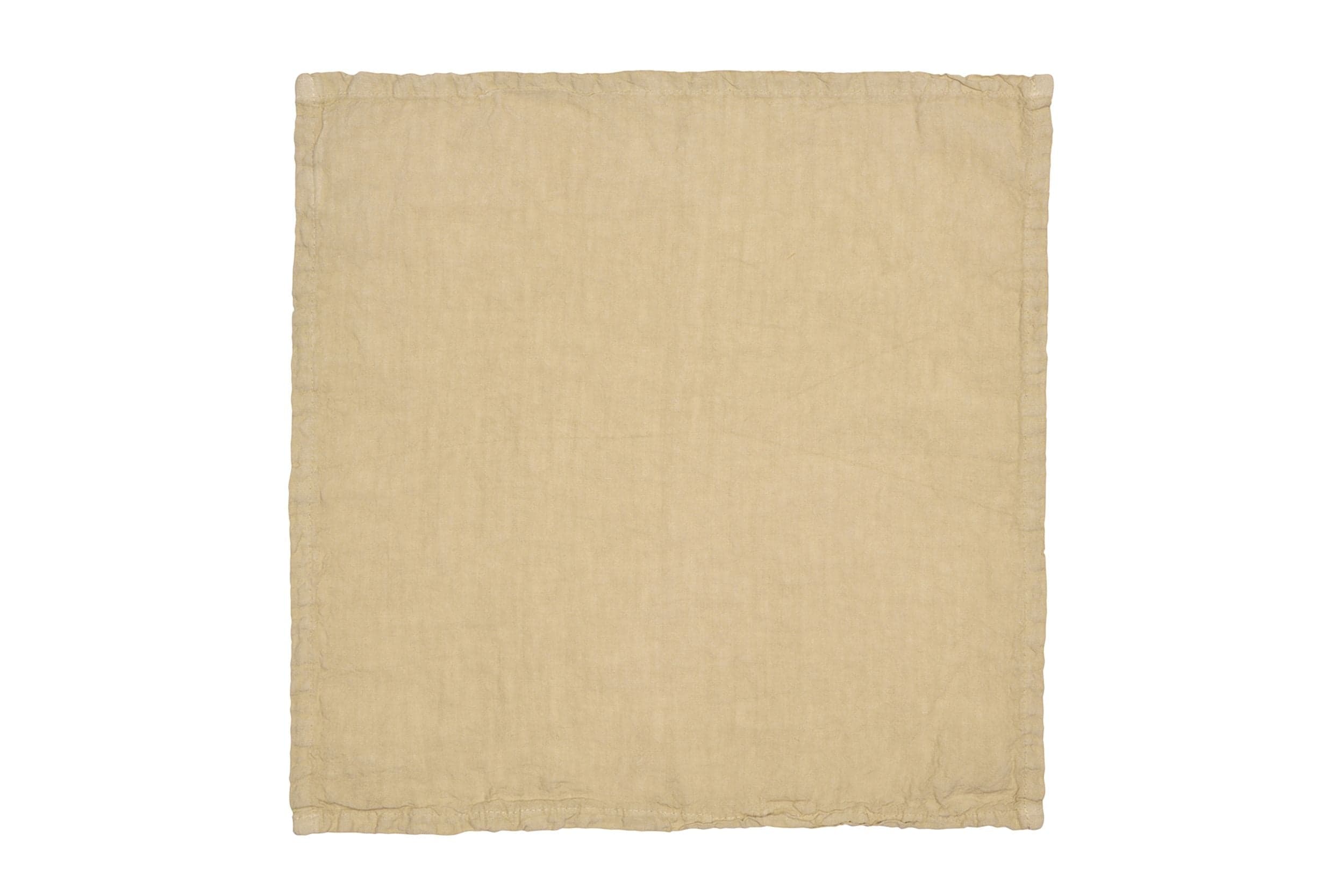 Set di 6 tovaglioli da tavola 45 X 45 CM in 100% puro lino lavato delavè stone washed morbido resistente elegante made in italy SABBIA - Vanita di raso