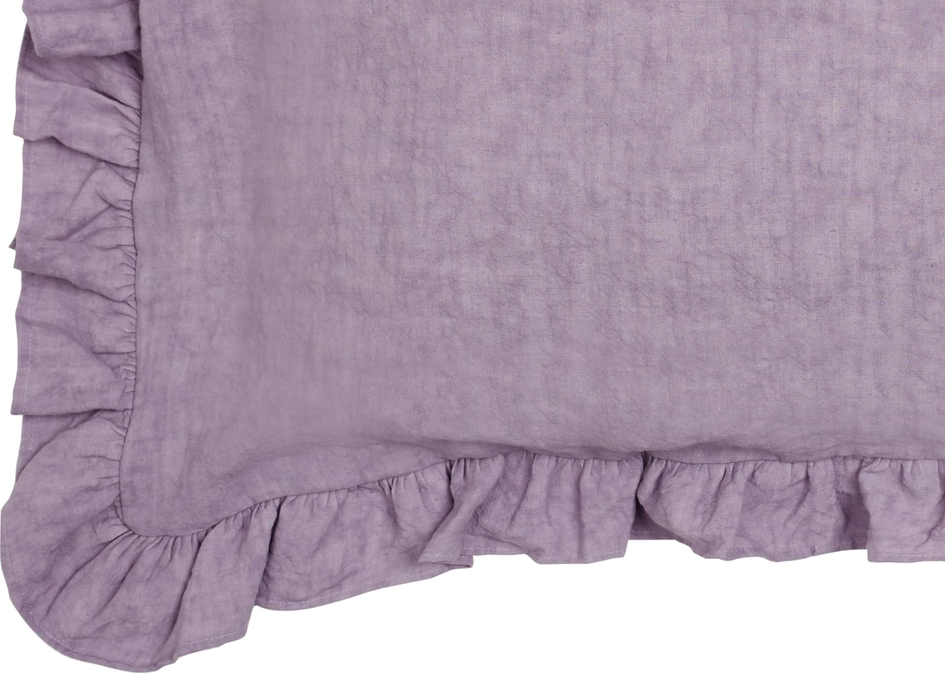 Federa in puro lino stonewashed Violetta con Frou Frou in Federe Vanita di raso - Sesto San Giovanni, commercioVirtuoso.it