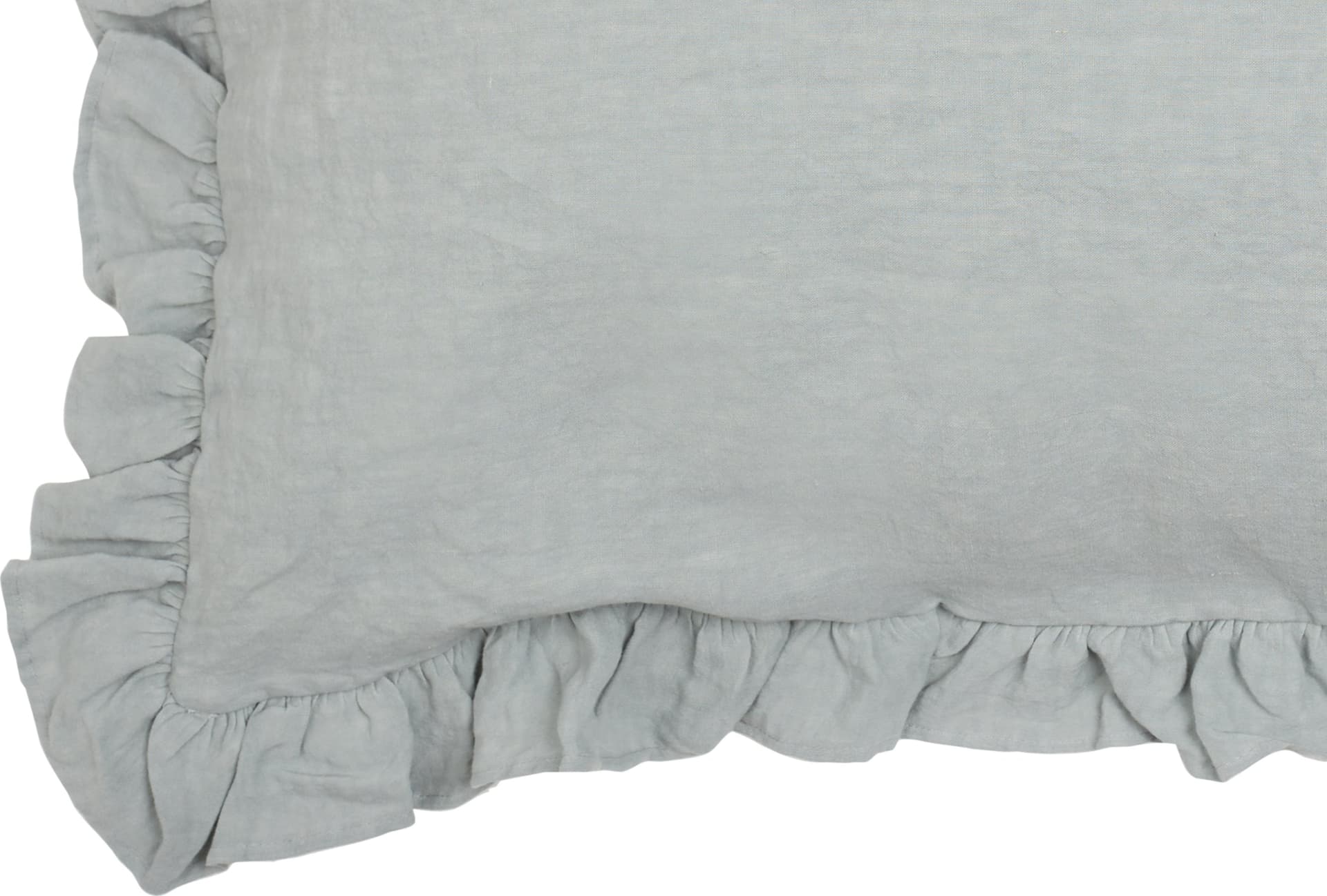 Federa in puro lino stonewashed Grigio con Frou Frou in Federe Vanita di raso - Sesto San Giovanni, commercioVirtuoso.it