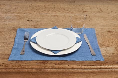 Set di 2 tovagliette americane coppia tovagliette 35 X 50 CM in 100% puro lino lavato delavè stone washed morbido resistente elegante made in italy  BLUETTE in Tovagliette Vanita di raso - Sesto San Giovanni, commercioVirtuoso.it