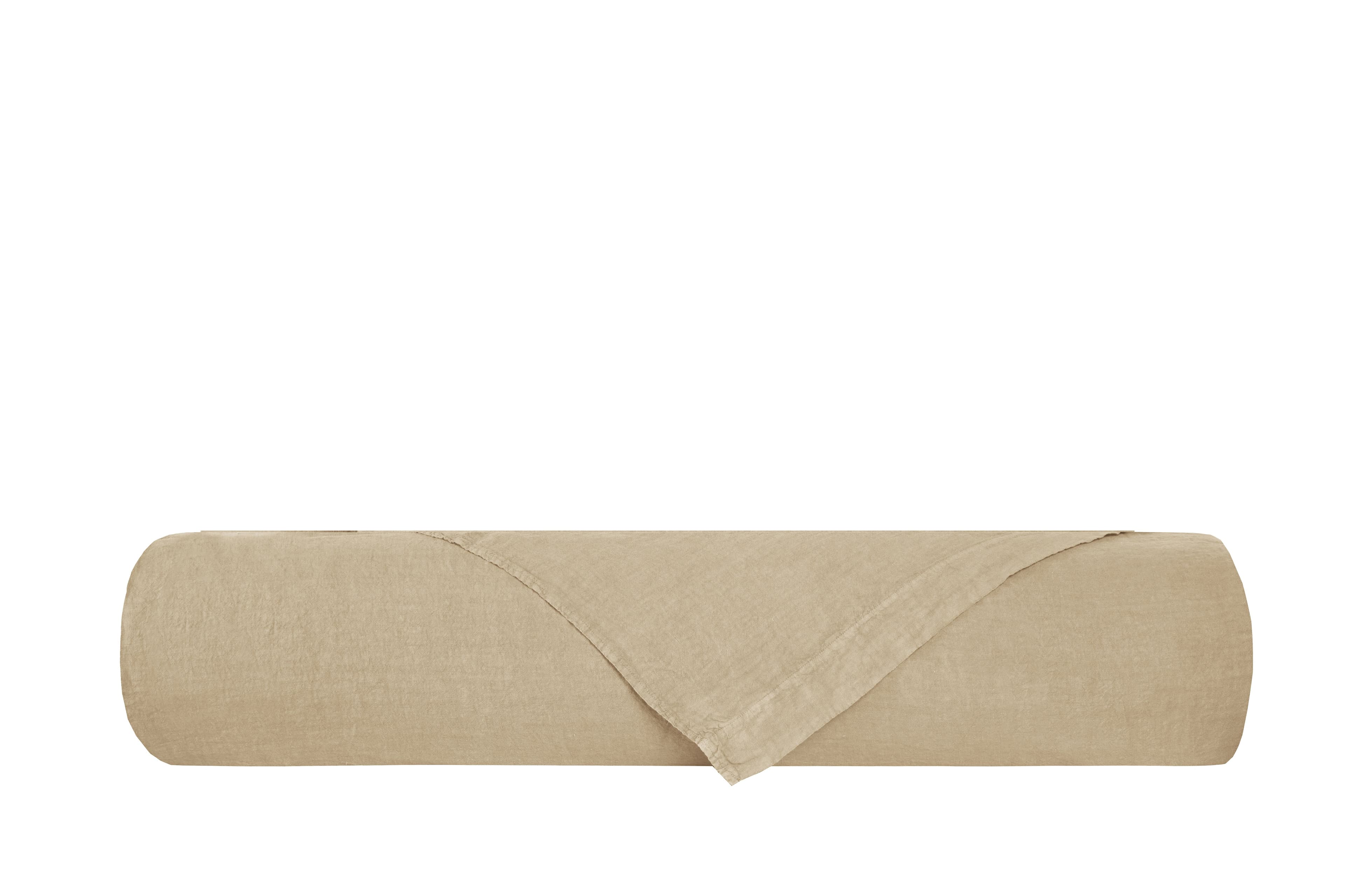 Lenzuolo piano in puro lino stonewashed Sabbia