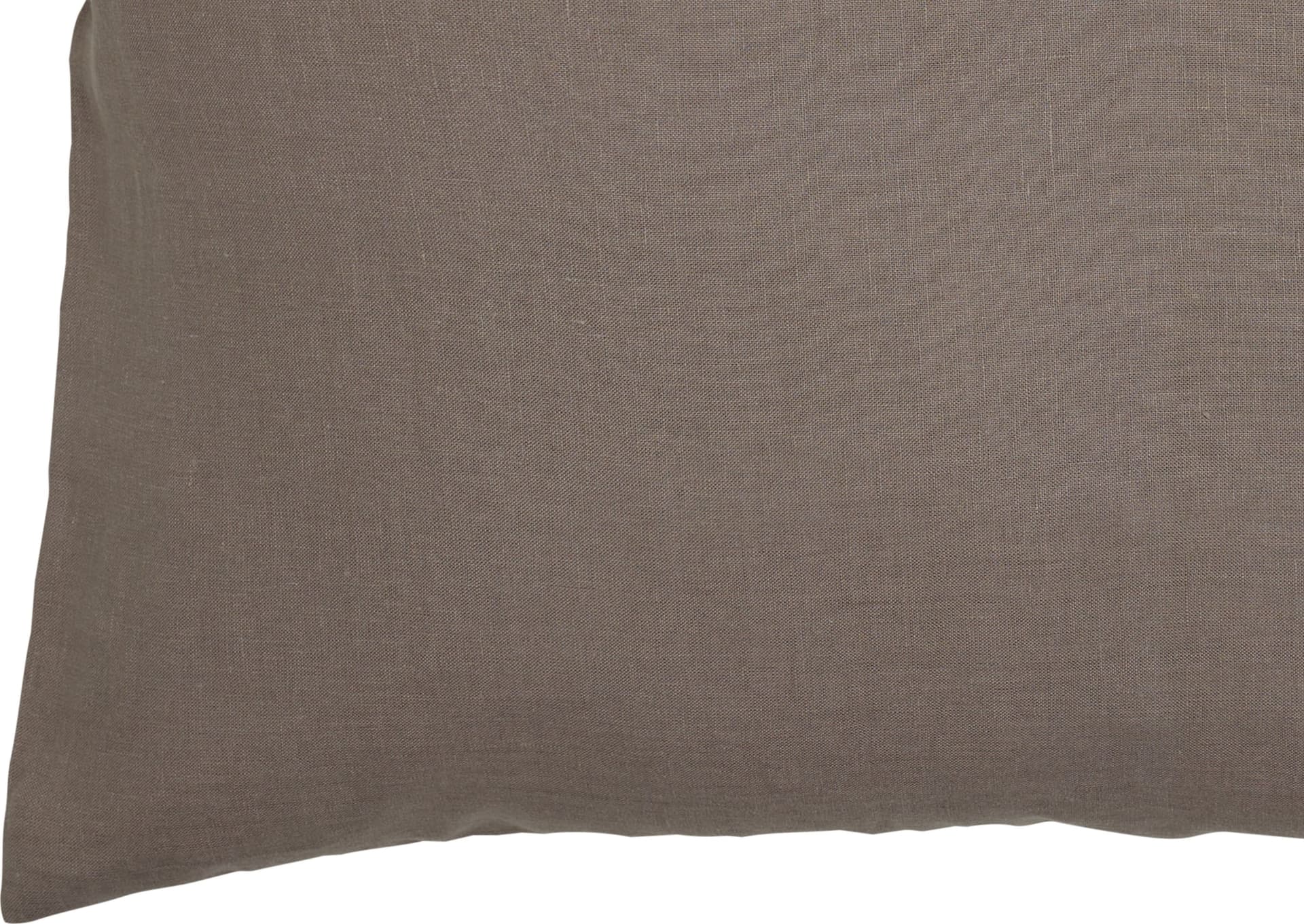 Federa con elegante iniziale ricamata in puro lino stonewashed Tortora in Federe Vanita di raso - Sesto San Giovanni, commercioVirtuoso.it