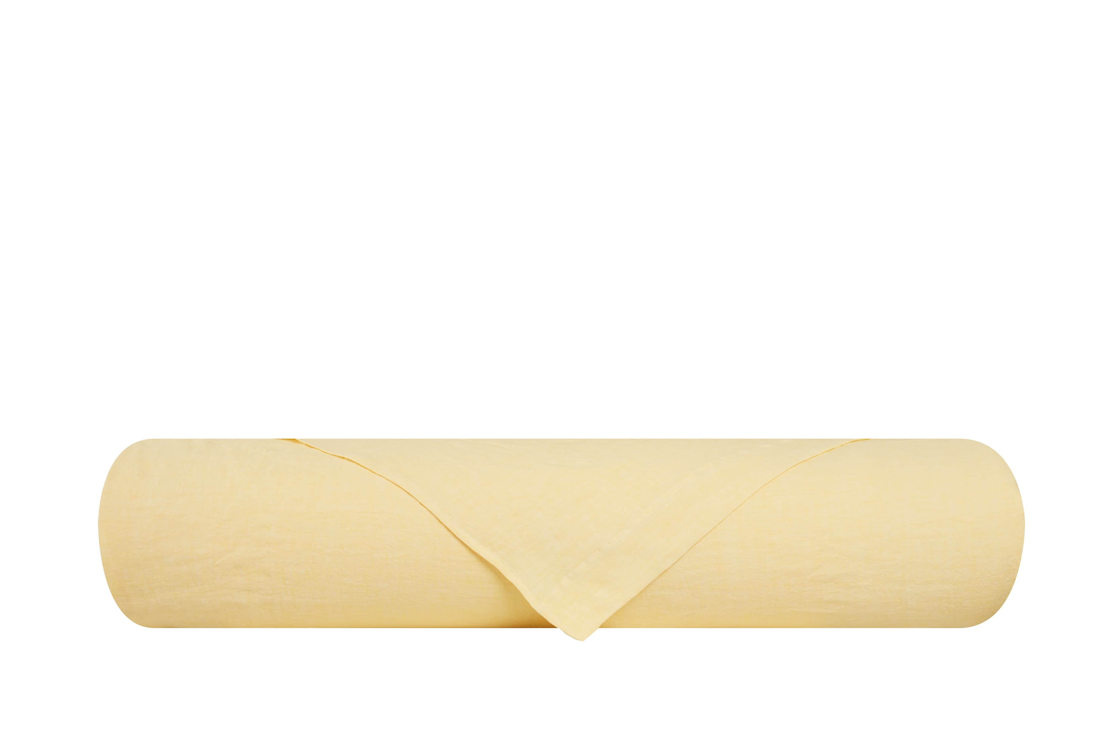 Lenzuolo piano in puro lino stonewashed Giallo