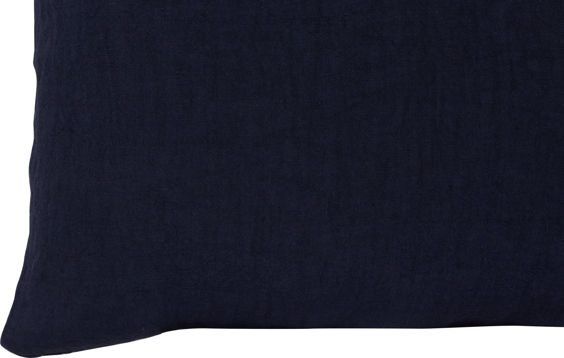 Federa con elegante iniziale ricamata in puro lino stonewashed Blu Notte in Federe Vanita di raso - Sesto San Giovanni, commercioVirtuoso.it