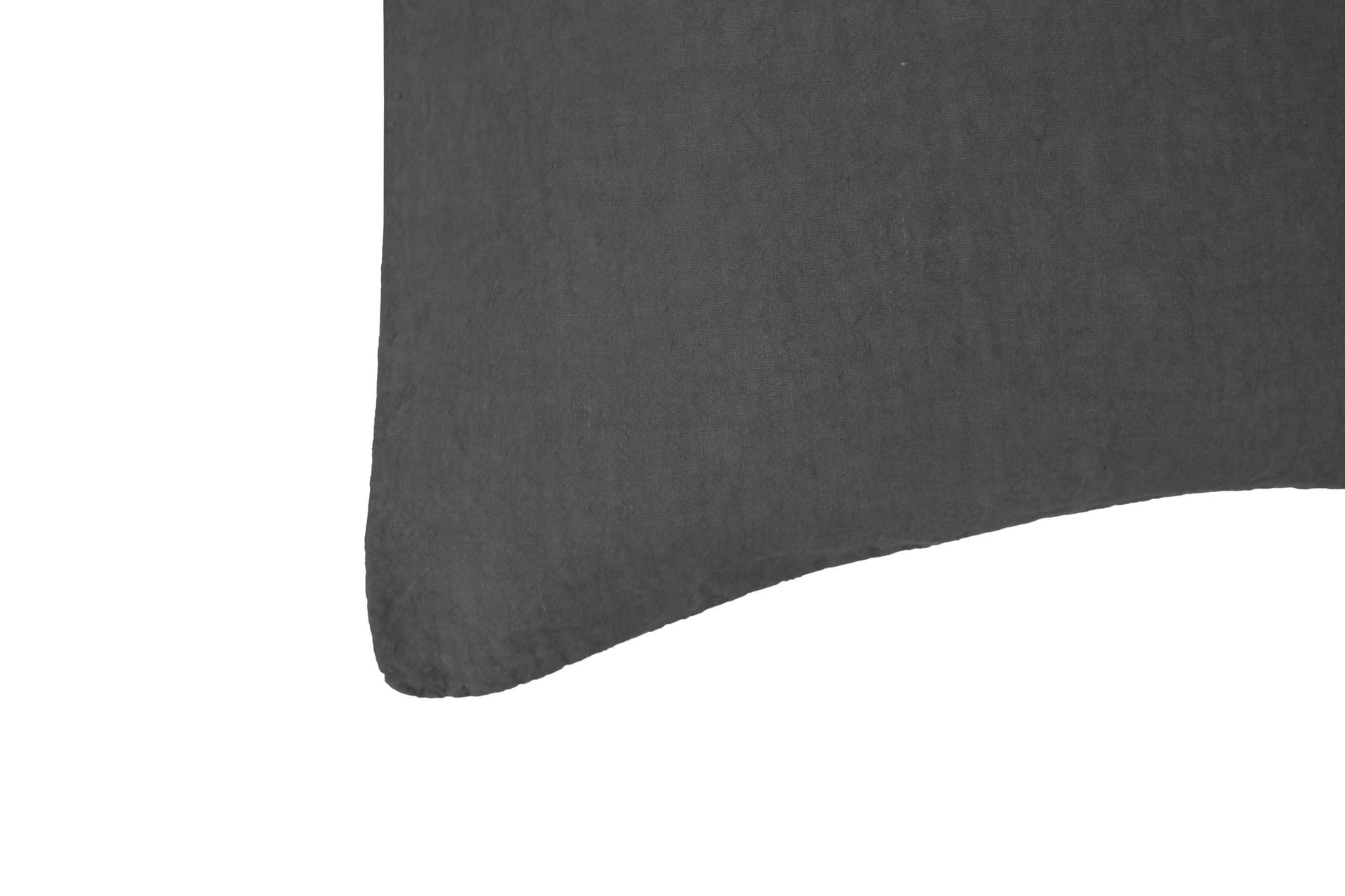 Coppia di federe in puro lino stone washed Grigio Tifone in Federe Vanita di raso - Sesto San Giovanni, commercioVirtuoso.it