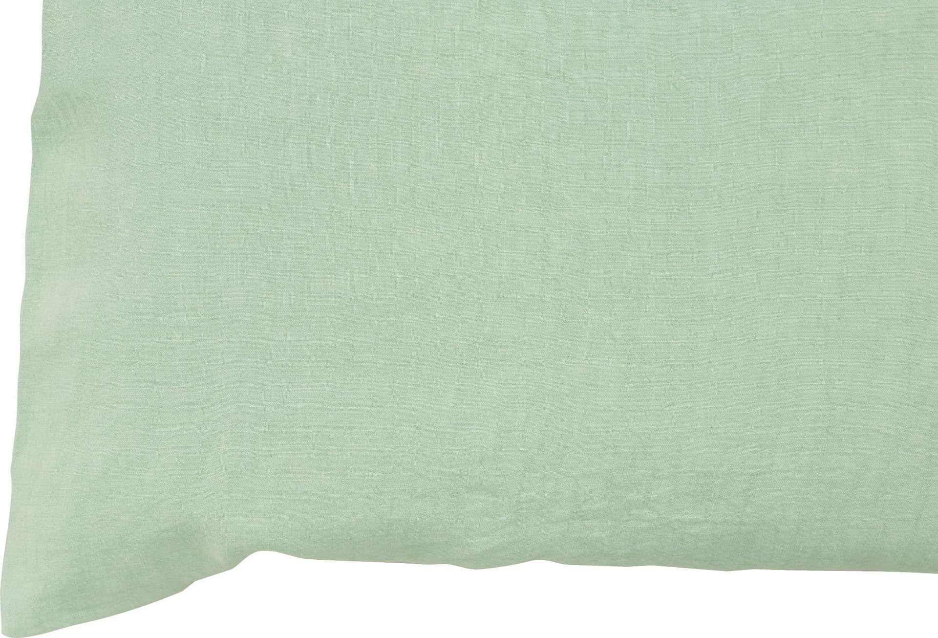 Parure letto in Puro Lino Stonewashed Verde Chiaro in Set di lenzuola e federe Vanita di raso - Sesto San Giovanni, commercioVirtuoso.it