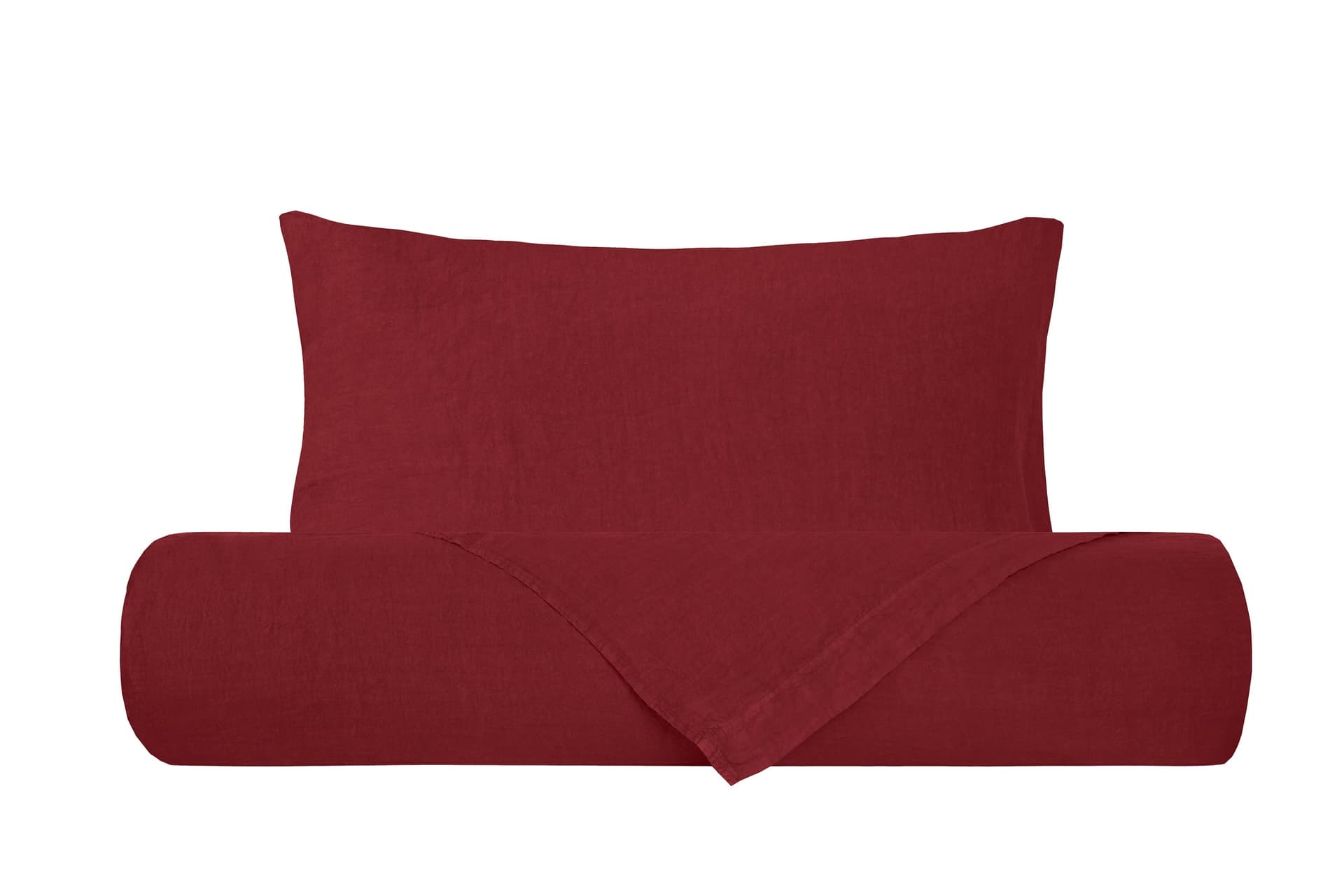 Parure copripiumino in puro lino stone washed Bordeaux in Set copripiumini e federe Vanita di raso - Sesto San Giovanni, commercioVirtuoso.it