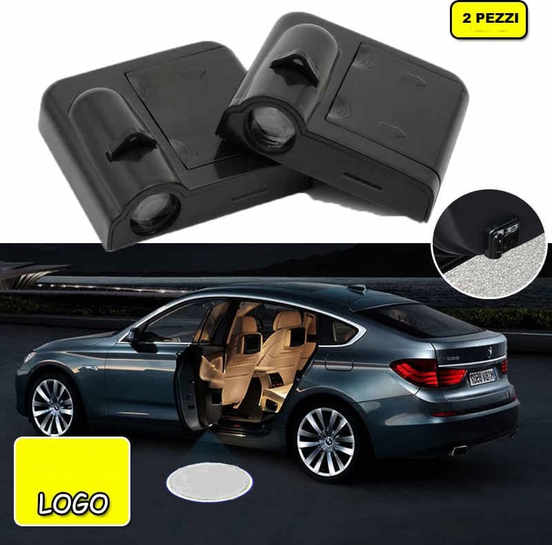 KIT LUCI LED LOGO PROIETTORE FIAT ROSSO A BATTERIA CON SENSORE MAGNETE UNIVERSALE in Luci abitacolo Solgeny - Besate, commercioVirtuoso.it