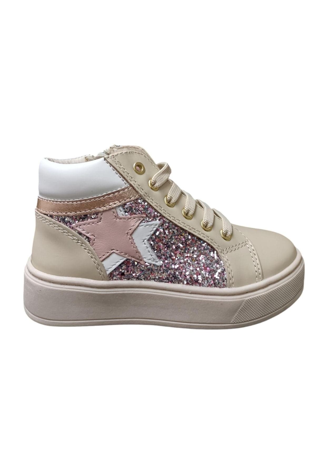 Scarpe sneakers Bambine e ragazze balducci KIABI  beige-rosa-bianco-multicolor laccio e zip laterale - 6