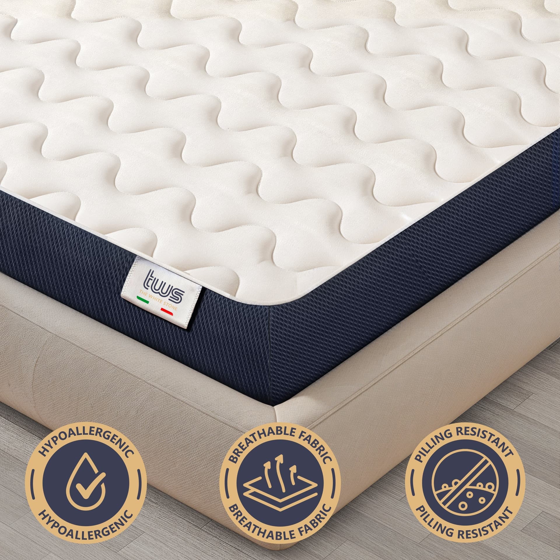 Materasso ESSENTIAL Waterfoam ipoallergenico made in Italy in Materassi The White Stone - San Donà di Piave, commercioVirtuoso.it