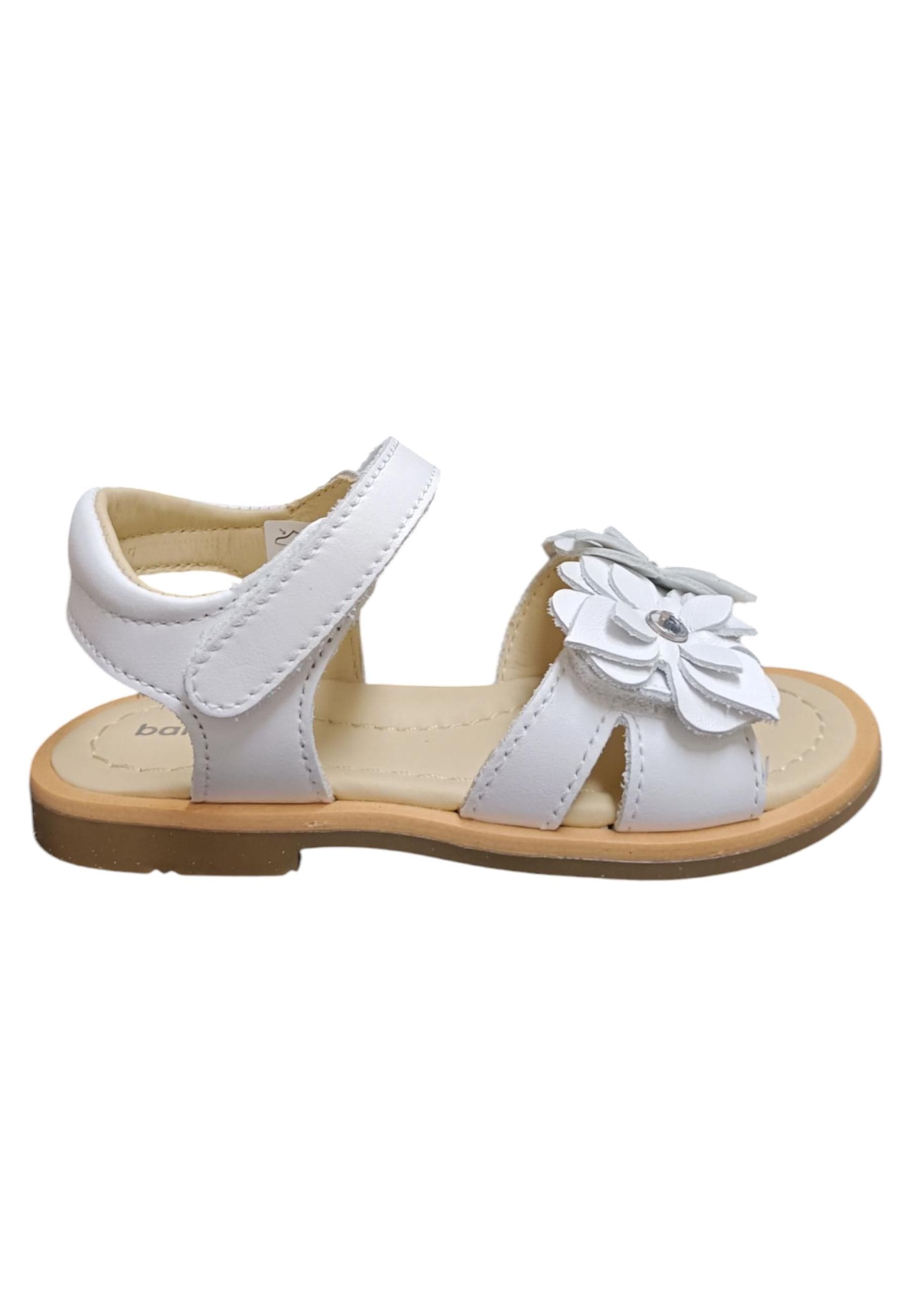 Sandalo bambina Balocchi Ponza bianco pelle - Sandalo da passeggio con velcro - 6