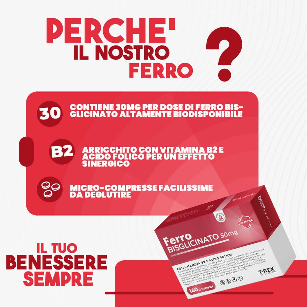 Ferro integratore 30 mg con acido folico e vitamina b2-160 compresse - per globuli rossi, ossigeno, sistema immunitario, stanchezza e benessere mentale in Ferro MyLab Nutrition - Roma, commercioVirtuoso.it