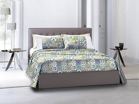 Completo letto lenzuola federe bifaccia double face stampa digitale in cotone made in italy  MAIOLICHE SICILIANE/BIANCO in Set di lenzuola e federe Vanita di raso - Sesto San Giovanni, commercioVirtuoso.it