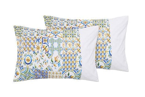 Completo letto lenzuola federe bifaccia double face stampa digitale in cotone made in italy  MAIOLICHE SICILIANE/BIANCO in Set di lenzuola e federe Vanita di raso - Sesto San Giovanni, commercioVirtuoso.it