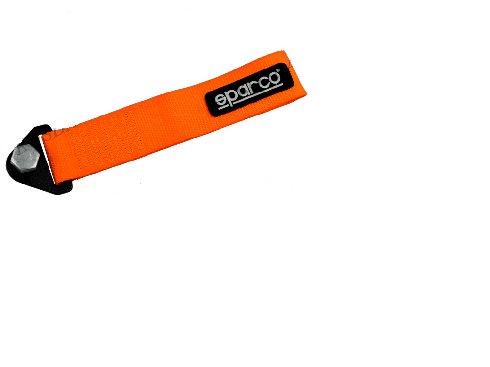 Gancio traino sparc racing nastro cintura stoffa staffa acciaio 3000kg arancio