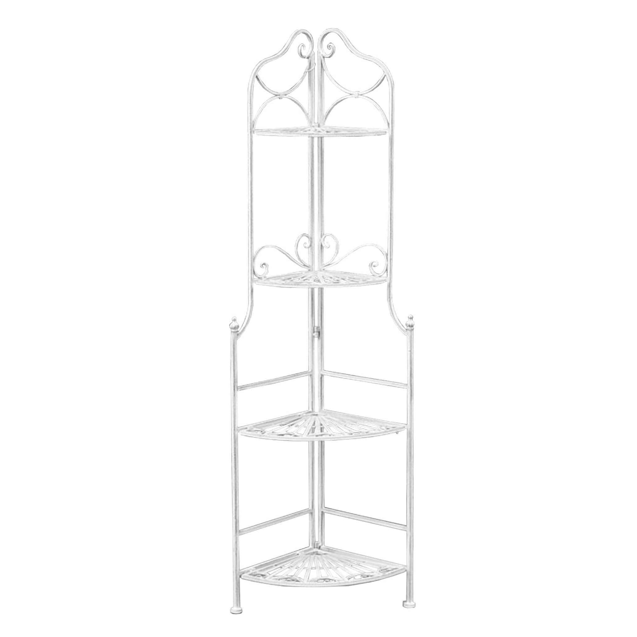 DOMINIQUE - scaffale 4 piani stile provenzale in ferro verniciato Bianco