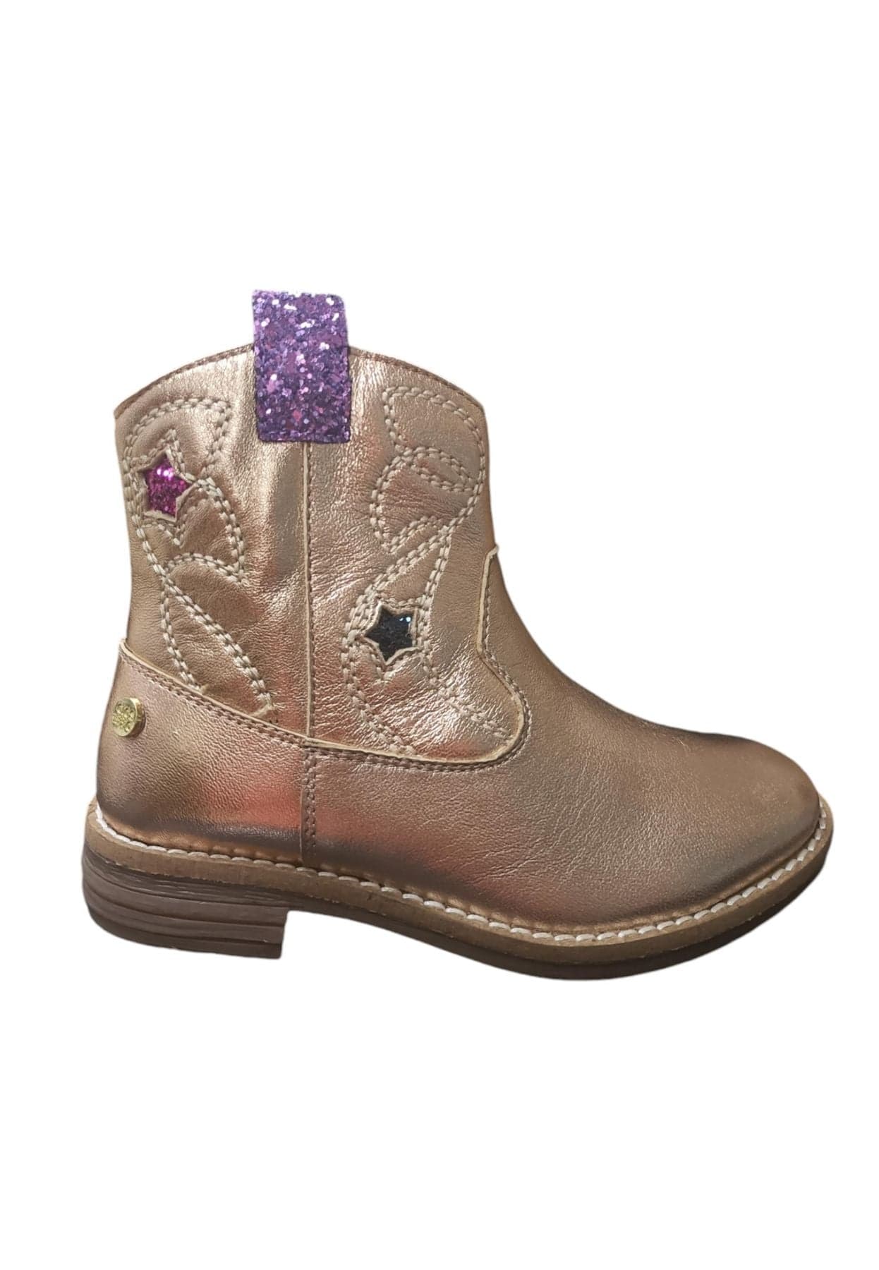 Stivaletto Bambine Gioseppo ELEK Platino con Zip - Scarpe Pelle Laminata - 6