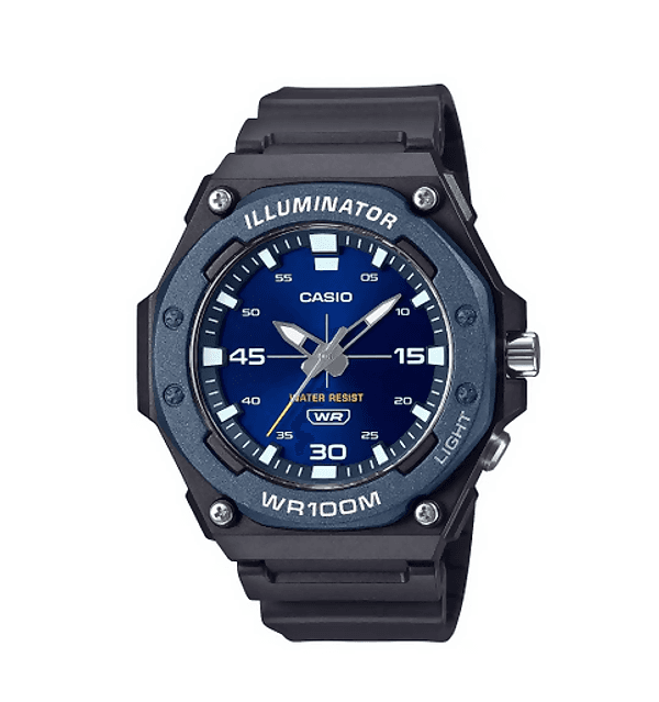 Casio MW-620H-2A – Orologio da Uomo Analogico con Cinturino in Resina, Quadrante Blu, 100 ATM