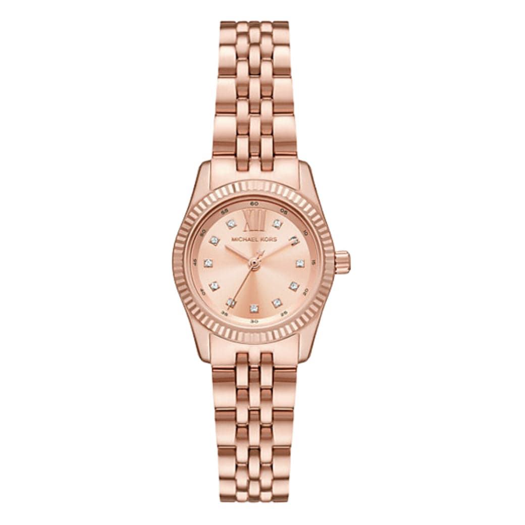 Orologio analogico da donna in acciaio inossidabile color oro rosa MK4739