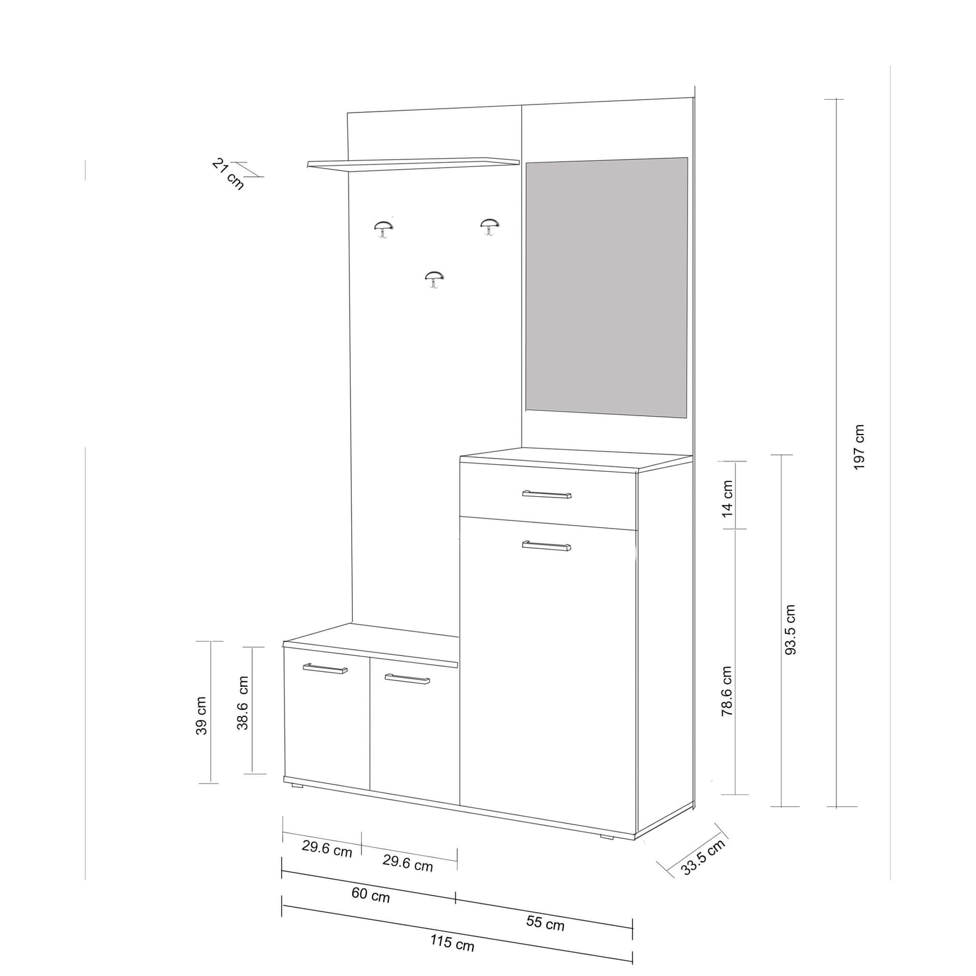 BISCA - mobile ingresso con attaccapanni Marrone in Mobiletti Milani Home - Dueville, commercioVirtuoso.it