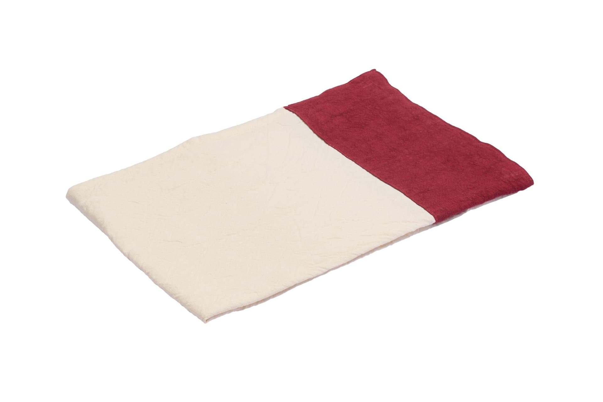 Runner in misto lino  con elegante bordo applicato made in italy  NATURALE/BORDEAUX in Runner Vanita di raso - Sesto San Giovanni, commercioVirtuoso.it