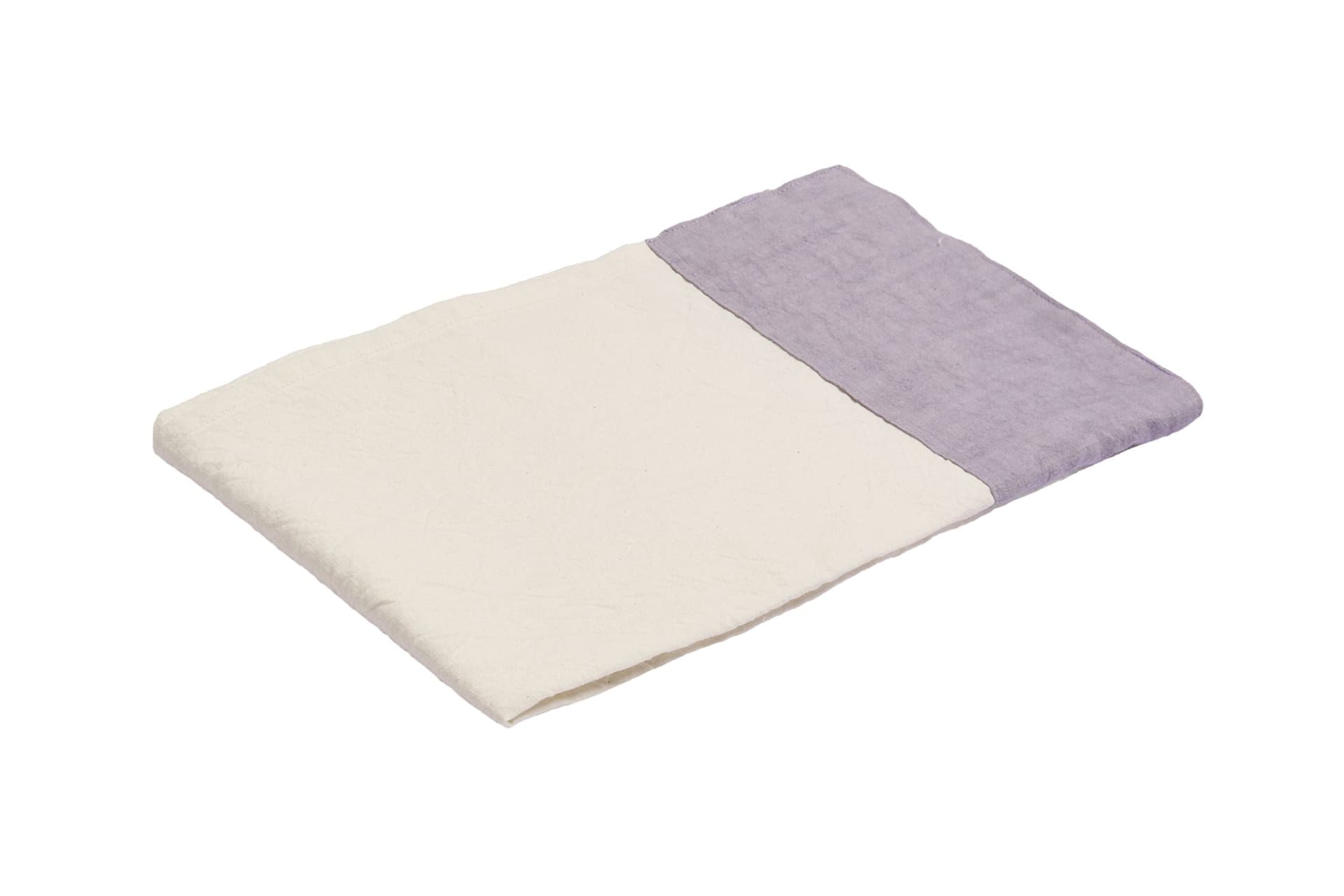 Tovaglia in misto lino con elegante bordo applicato made in italy NATURALE/VIOLETTA in Tovaglie Vanita di raso - Sesto San Giovanni, commercioVirtuoso.it