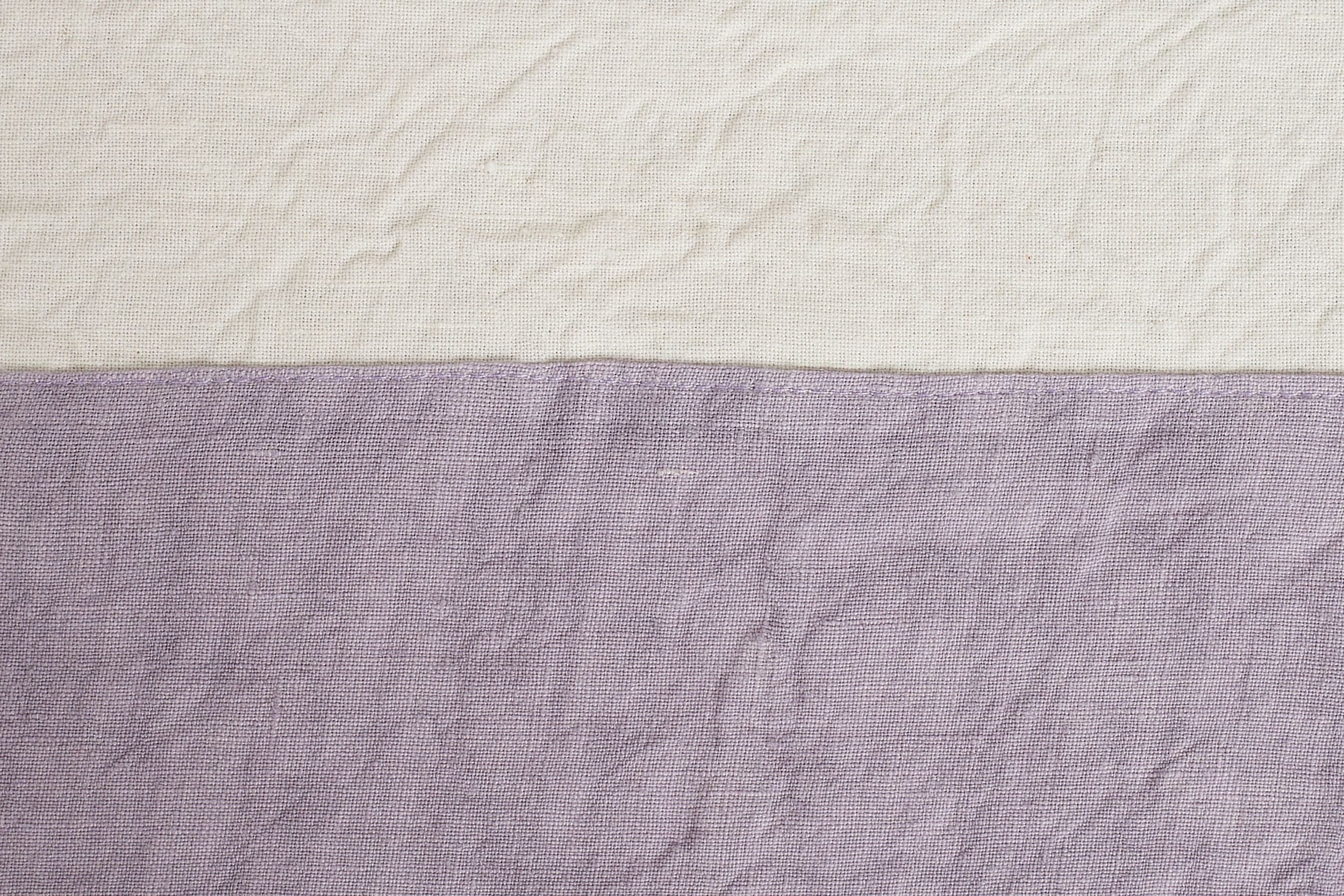 Tovaglia in misto lino con elegante bordo applicato made in italy NATURALE/VIOLETTA in Tovaglie Vanita di raso - Sesto San Giovanni, commercioVirtuoso.it