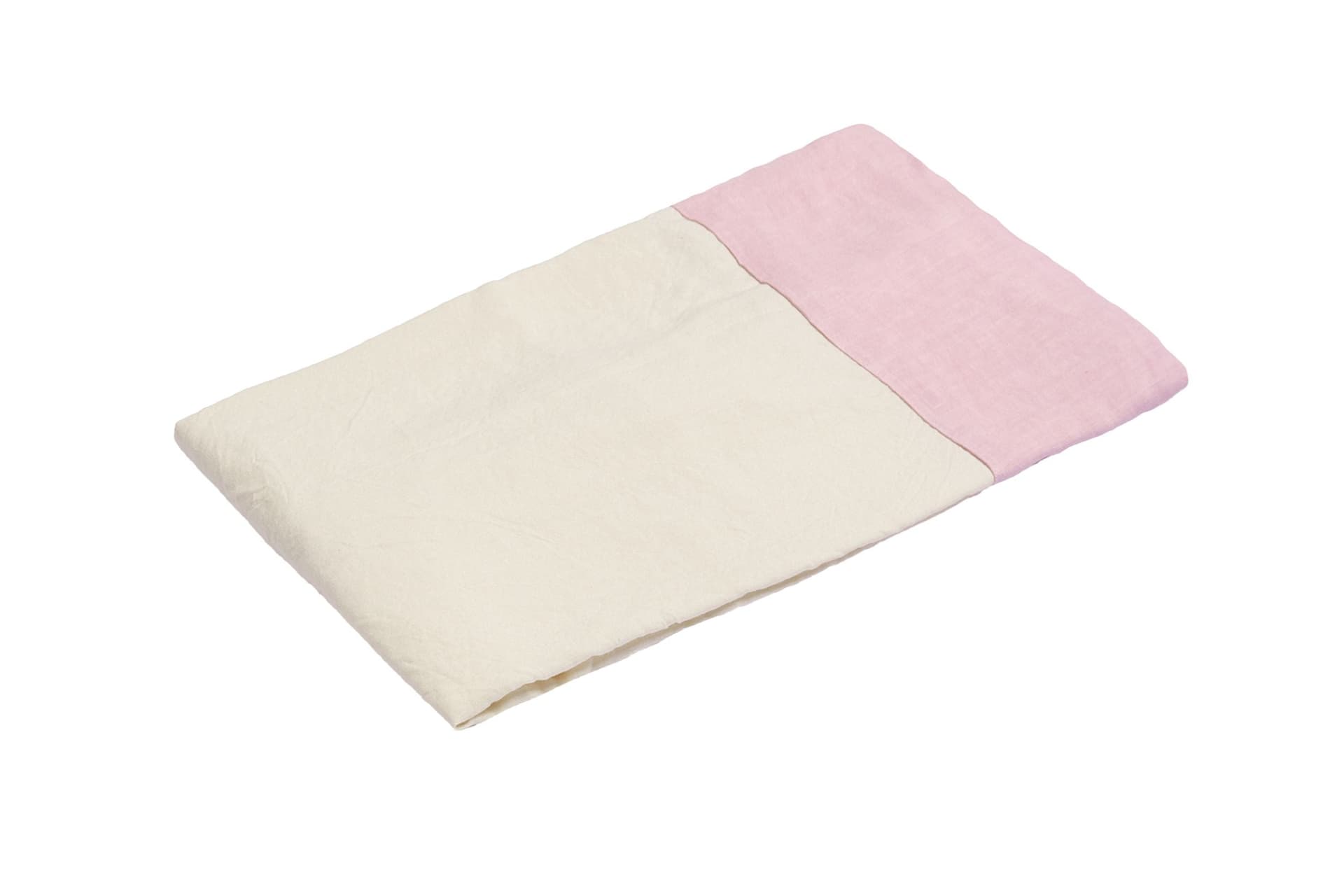 Tovaglia in misto lino con elegante bordo applicato made in italy NATURALE/ROSA PERLA in Tovaglie Vanita di raso - Sesto San Giovanni, commercioVirtuoso.it