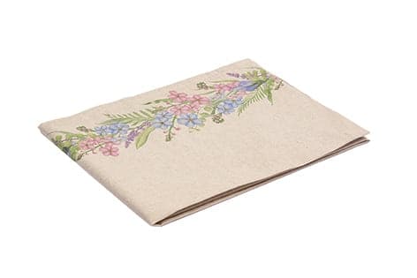 Runner da tavola in misto lino stampa floreale fiori morbido resistente elegante made in italy  FIORI DI CAMPO - Vanita di raso