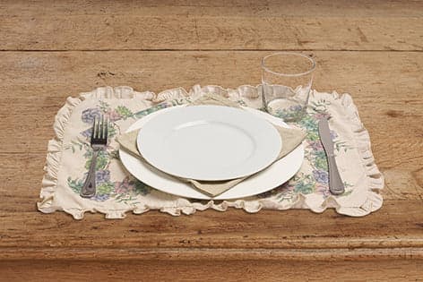 Set di 2 tovagliette americane colazione con decorazione frou frou coppia tovagliette 35 X 50 CM in misto lino stampa floreale fiori  morbide resistenti eleganti made in italy SUCCULENTE in Tovagliette Vanita di raso - Sesto San Giovanni, commercioVirtuoso.it