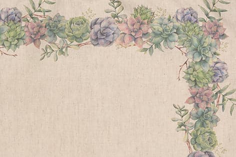Set di 2 tovagliette americane colazione con decorazione frou frou coppia tovagliette 35 X 50 CM in misto lino stampa floreale fiori  morbide resistenti eleganti made in italy SUCCULENTE in Tovagliette Vanita di raso - Sesto San Giovanni, commercioVirtuoso.it