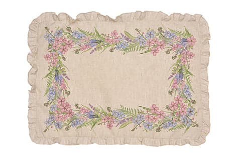 Set di 2 tovagliette americane colazione con decorazione frou frou coppia tovagliette 35 X 50 CM in misto lino stampa floreale fiori  morbide resistenti eleganti made in italy FIORI DI CAMPO in Tovagliette Vanita di raso - Sesto San Giovanni, commercioVirtuoso.it