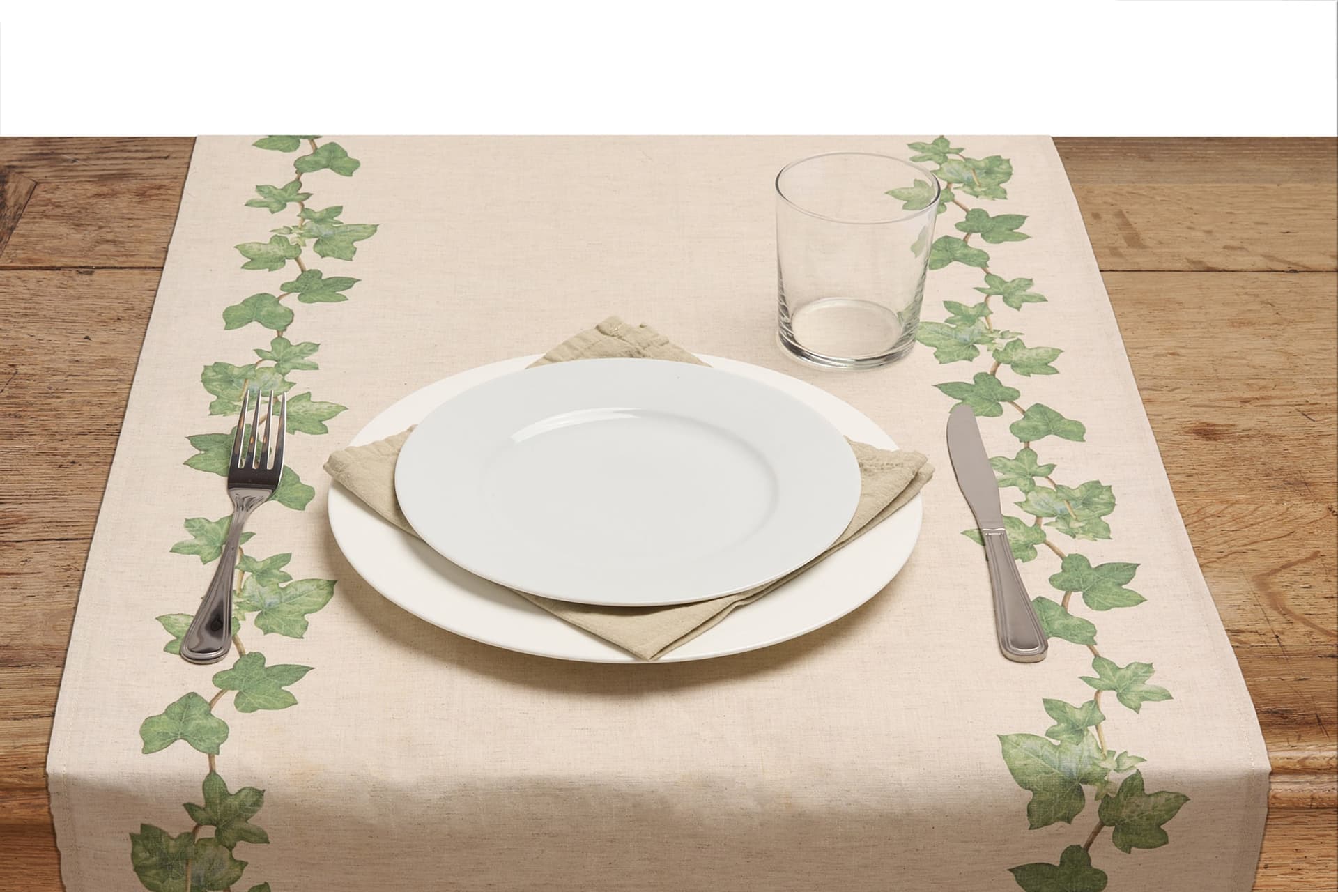 Runner da tavola in misto lino stampa floreale fiori morbido resistente elegante made in italy  EDERA - Vanita di raso