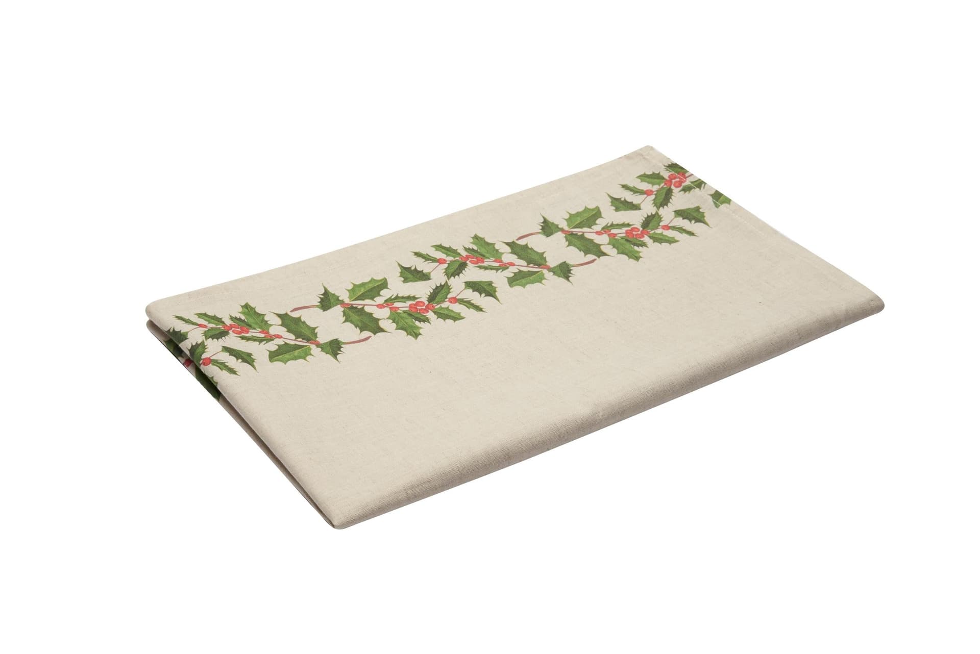 Runner da tavola feste natale natalizia in misto lino decoro natale natalizio morbido resistente elegante made in italy AGRIFOGLIO - Vanita di raso