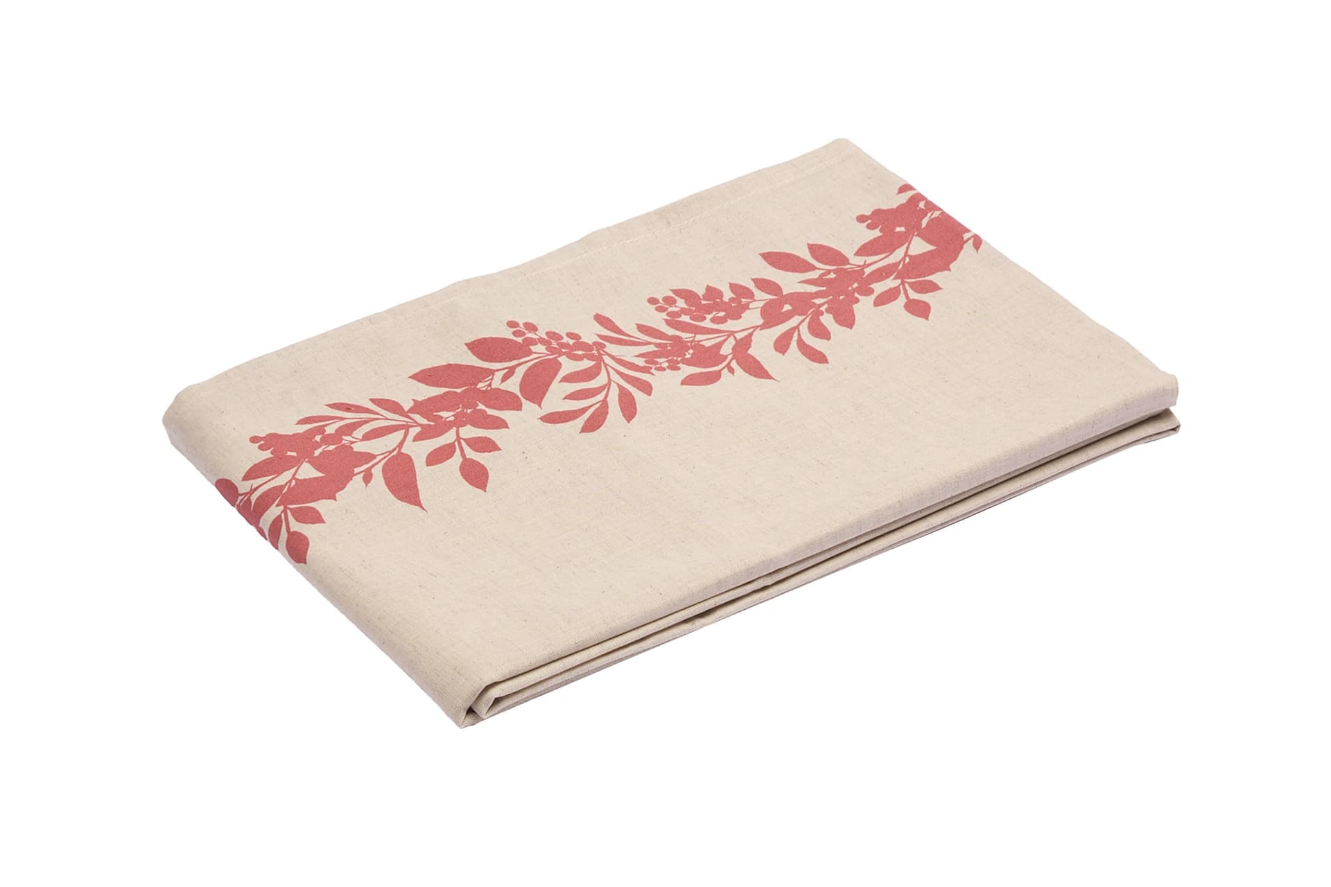Runner da tavola feste natale natalizia in misto lino decoro natale natalizio morbido resistente elegante made in italy BACCHE ROSSE - Vanita di raso