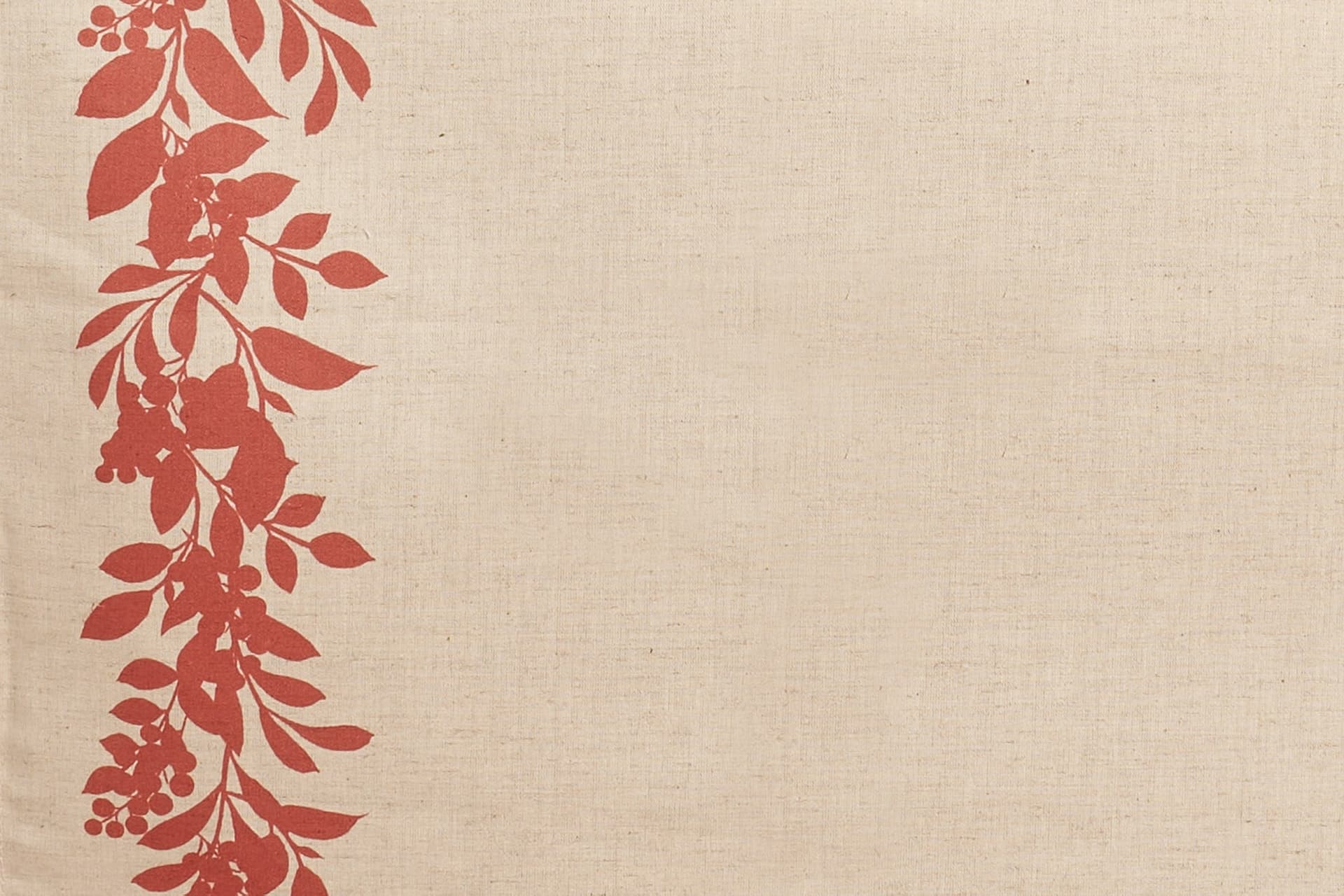 Runner da tavola feste natale natalizia in misto lino decoro natale natalizio morbido resistente elegante made in italy BACCHE ROSSE - Vanita di raso