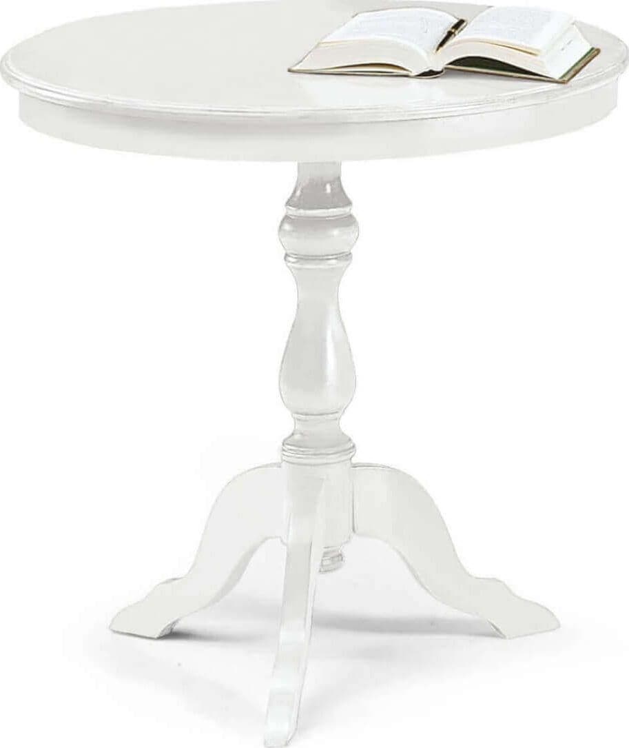 DUKE - tavolino in legno massello tondo 60x75 Bianco in Tavolini bassi Milani Home - Dueville, commercioVirtuoso.it