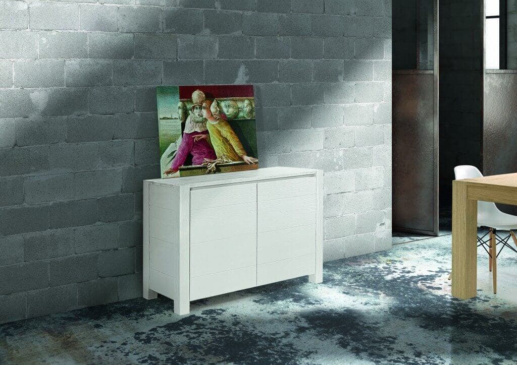 CHANEL - credenza moderna in abete spazzolato 125x50x84 Bianco in Credenze Milani Home - Dueville, commercioVirtuoso.it