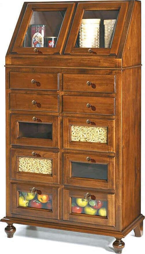 CYNDI - dispensa in legno massello 80x42x153 Tinta noce in Credenze Milani Home - Dueville, commercioVirtuoso.it